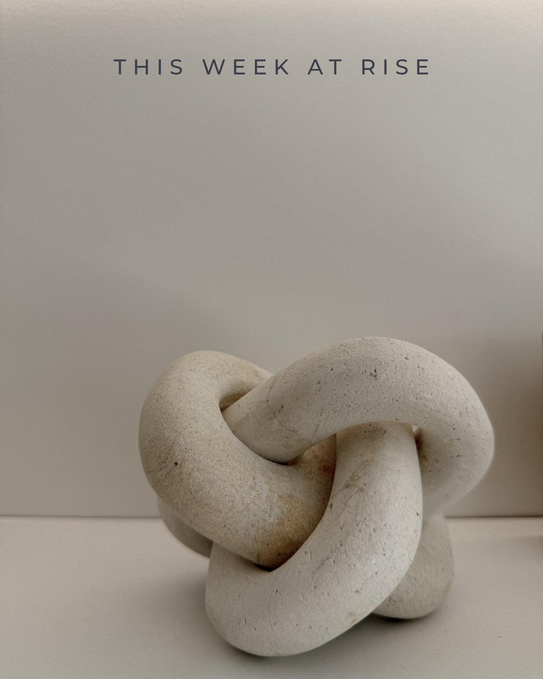 This Week at Rise

Build your week around how you want to feel.

Less tension. 
More Clarity. 
Give yourself the reset you deserve. 

Our Mat Pilates First Look classes are happening this week and fully booked, we cant wait to see you on the mat and 