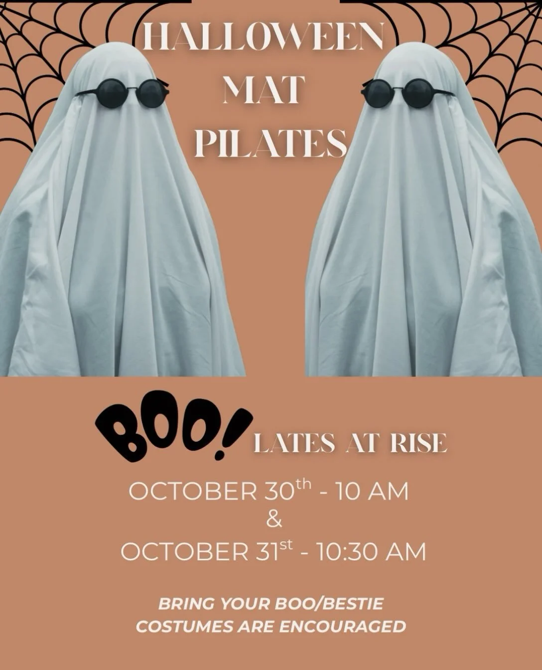 BRING YOUR BOO TO PILATES!
Halloween is almost here, and we&rsquo;re bringing a little spooky fun to the studio!

Join us Friday, October 30&nbsp;at 10am&nbsp;&amp; Saturday, October 31 at 10:30am for our Bring Your Boo to Pilates event at Rise Mindf