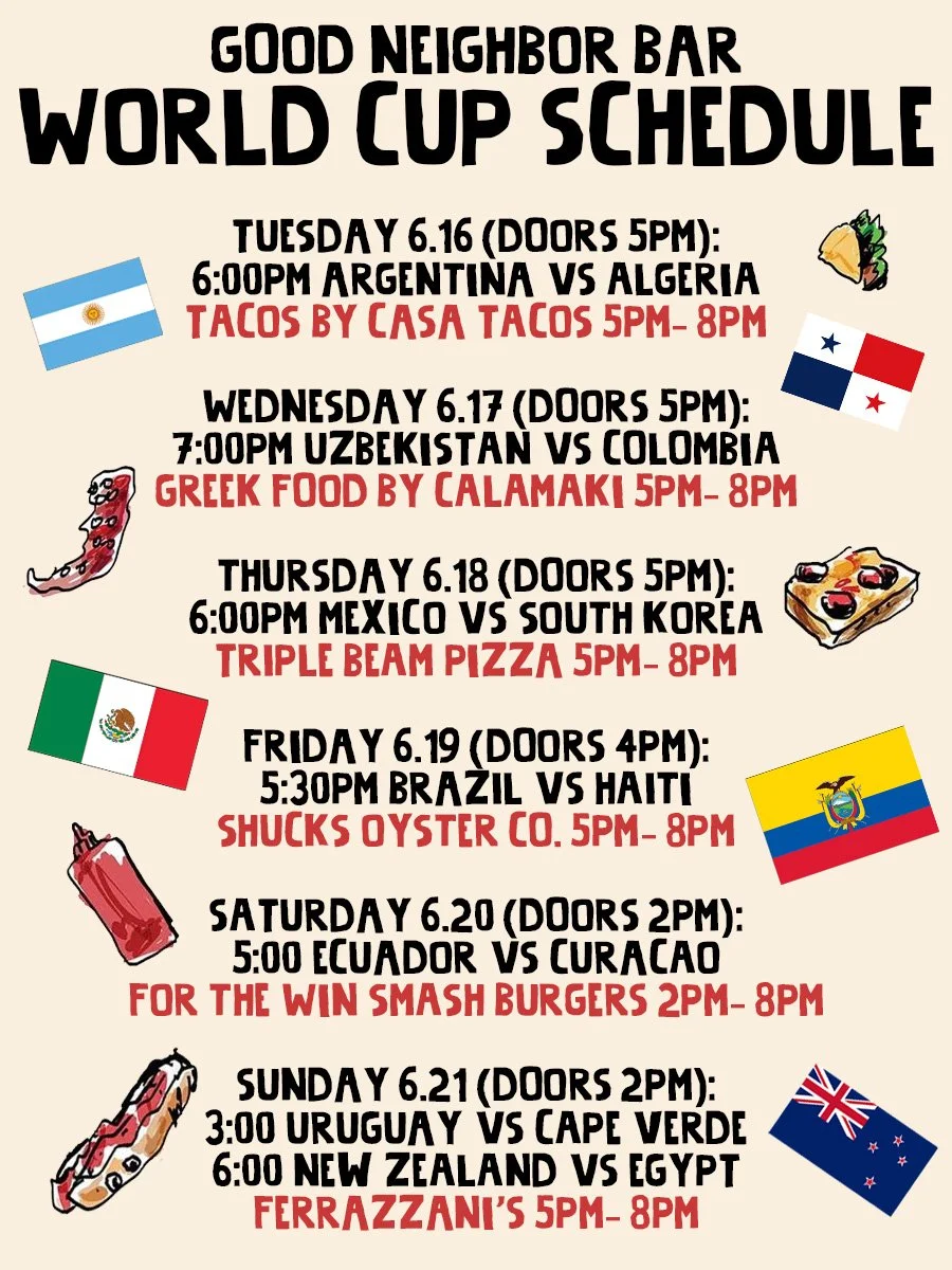 WORLD CUP SCHEDULE 6.16 - 6.21