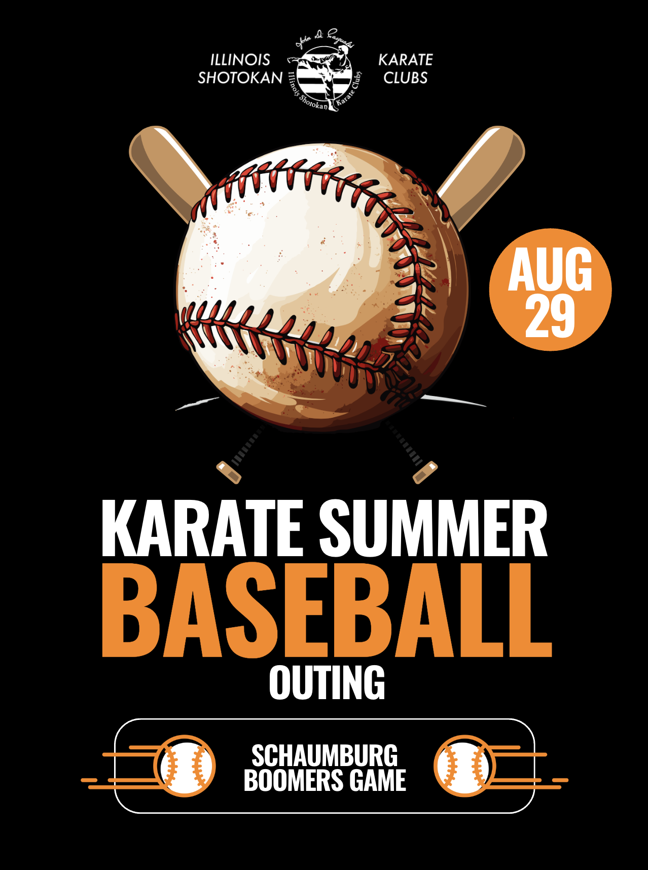 ⚾ Karate Summer Baseball Outing (Schaumburg Boomers Game)  - Aug. 29th