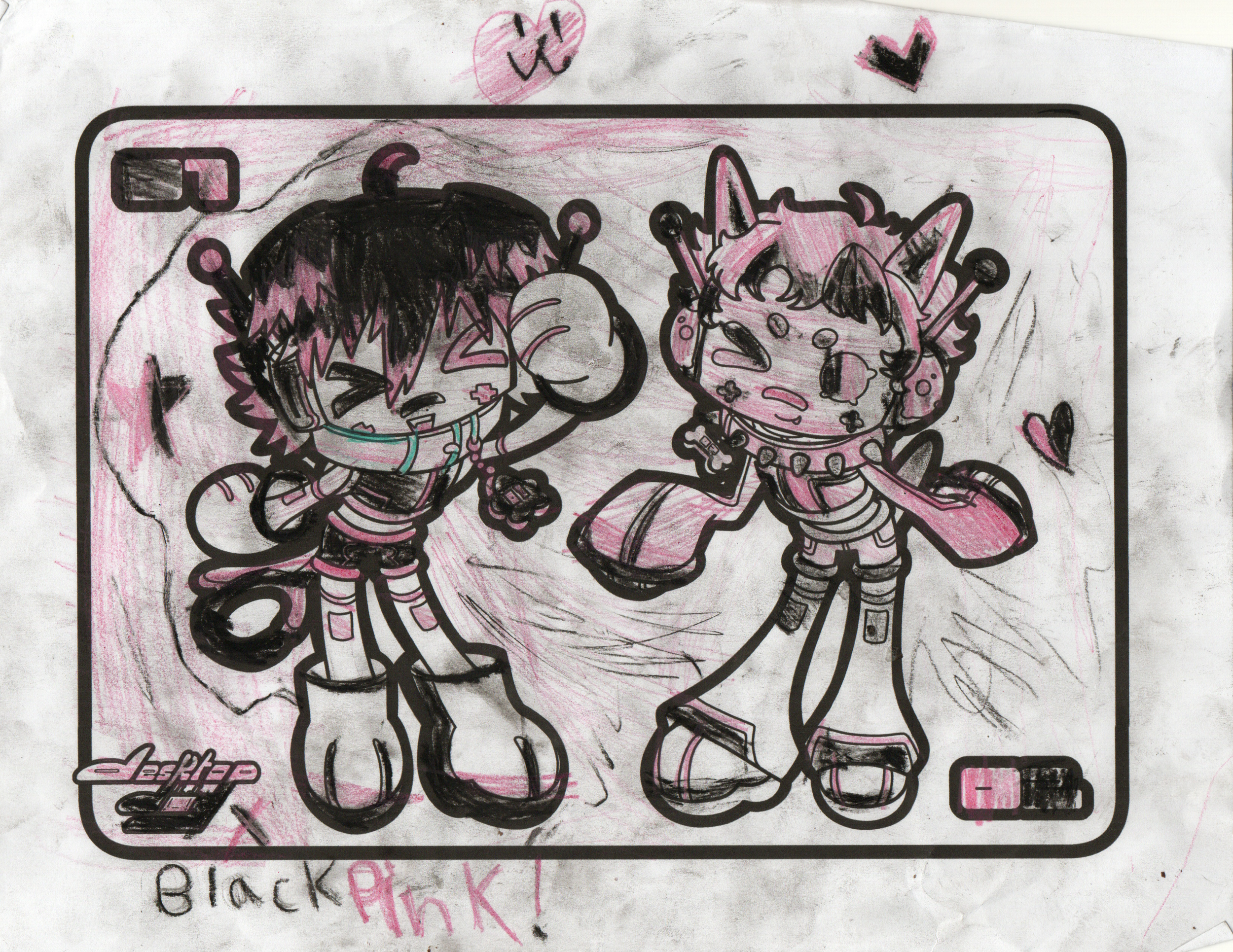 [cc] a desktop dog x blackpink collab colouring?! (the kids are obsessed with blackpink, katseye, yknow...)