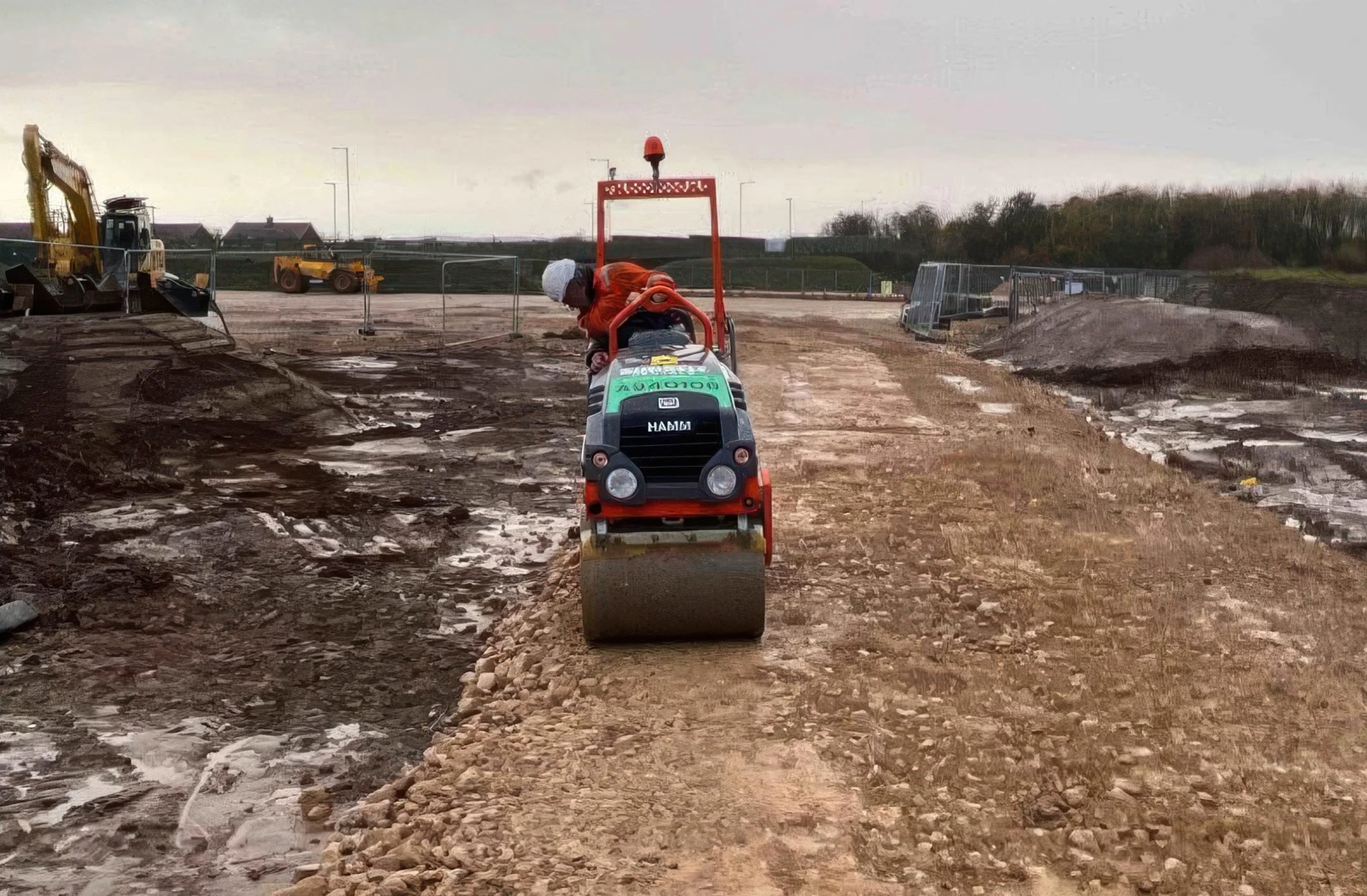 Example haul road and road widening. This involves the destruction of ancient hedgerows and agricultural land at multiple sites along the Frinton to Little Bromly corridor
