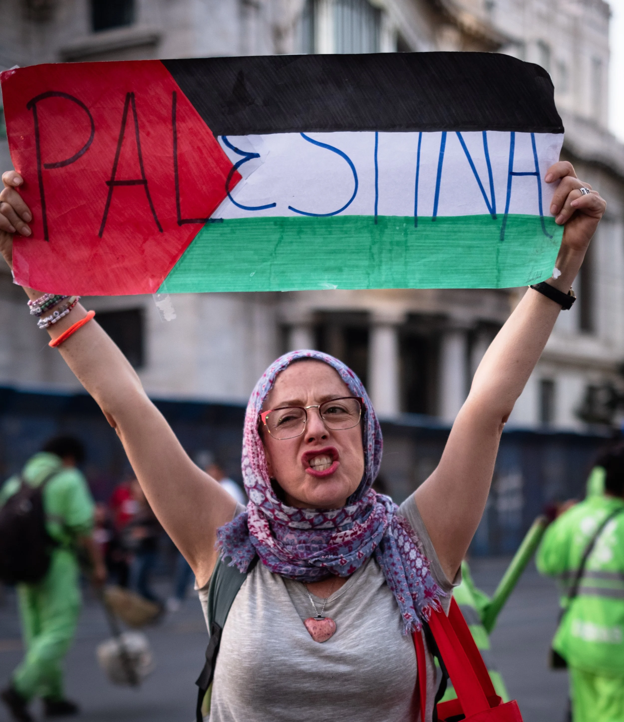 Marchers protest civilian deaths in Gaza, Mexico City, November, 3,2024