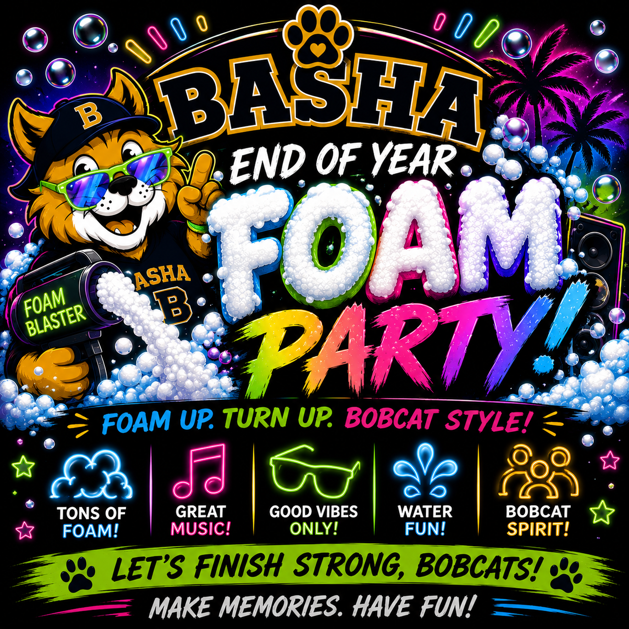 Basha End of year foam Party