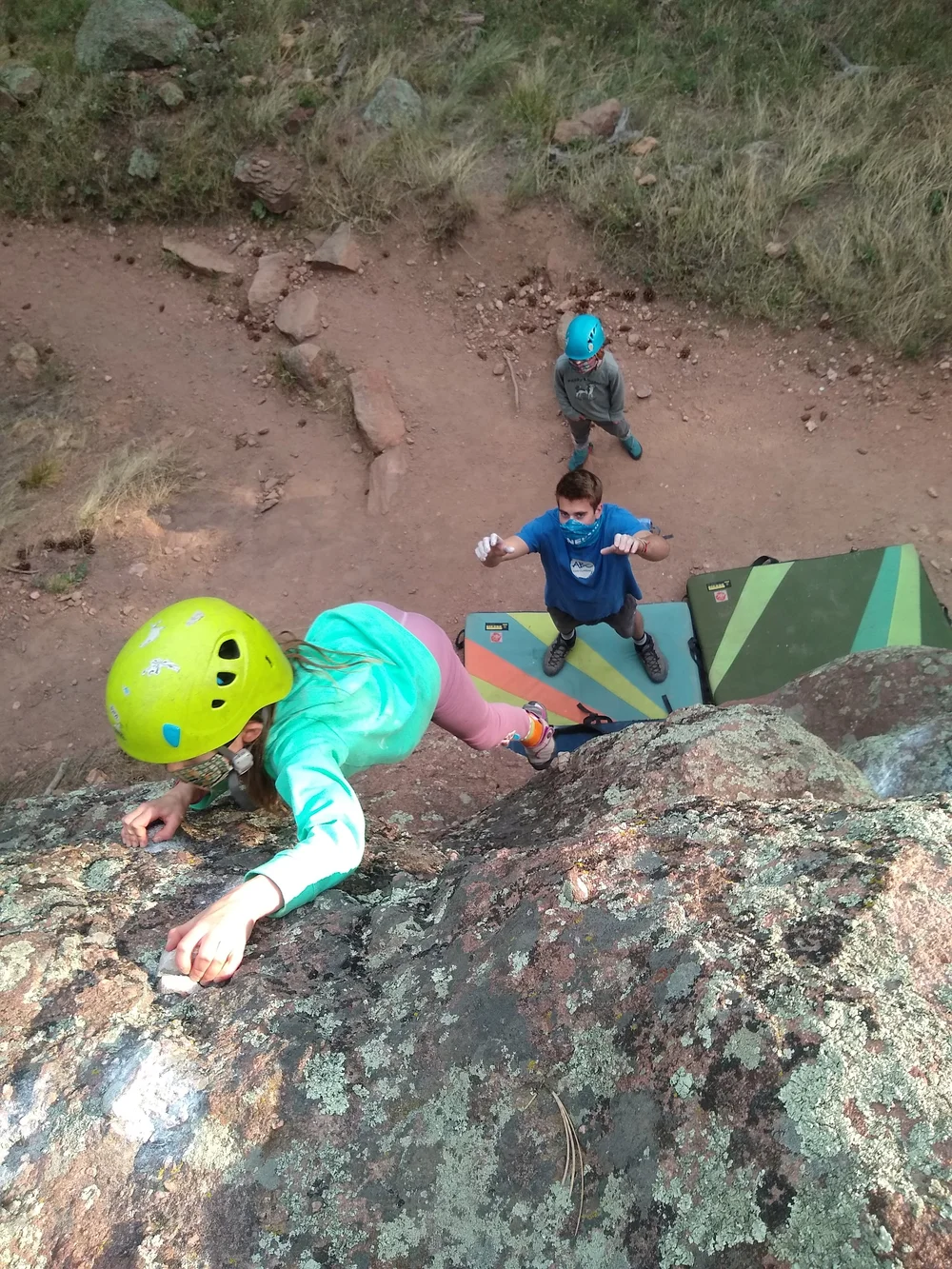 Group climbing in Boulder