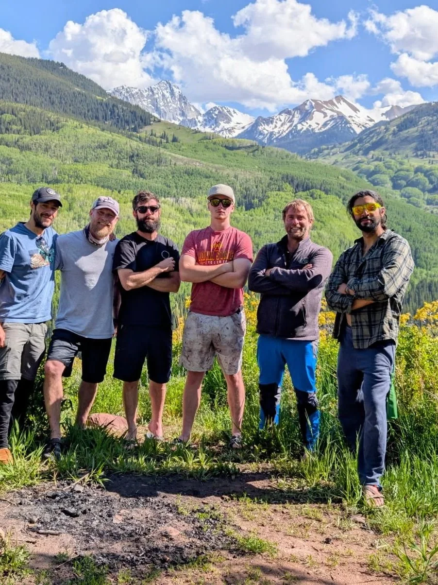 Group outdoor climbing