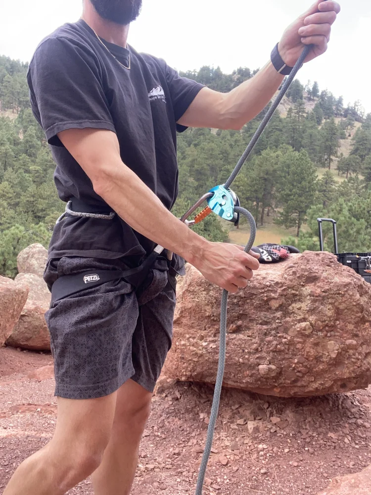 Belaying starting position