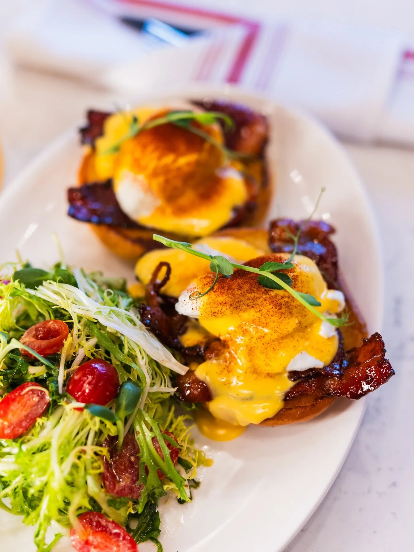 EXTRA, EXTRA

Launching December 8th: our Maple-Glazed Bacon Eggs Benny. Sweet maple, thick-cut bacon and perfectly poached eggs. Brunch is about to get newsworthy. 🗞️ 

Resos available online!

Happy Hour from 9-11 AM.

Loam you later. 😉