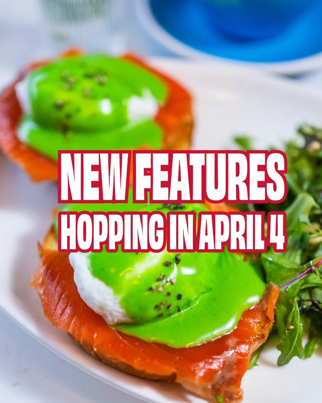 NEW FEATURES DROP 😋

Launching THIS Saturday, April 4 and yes&hellip; you&rsquo;re ordering both. 😉

🟩 GREENHOUSE SALMON BENNY &ndash; $25

Toasted brioche topped with smoked salmon and poached eggs, finished with a creamy herb hollandaise infused