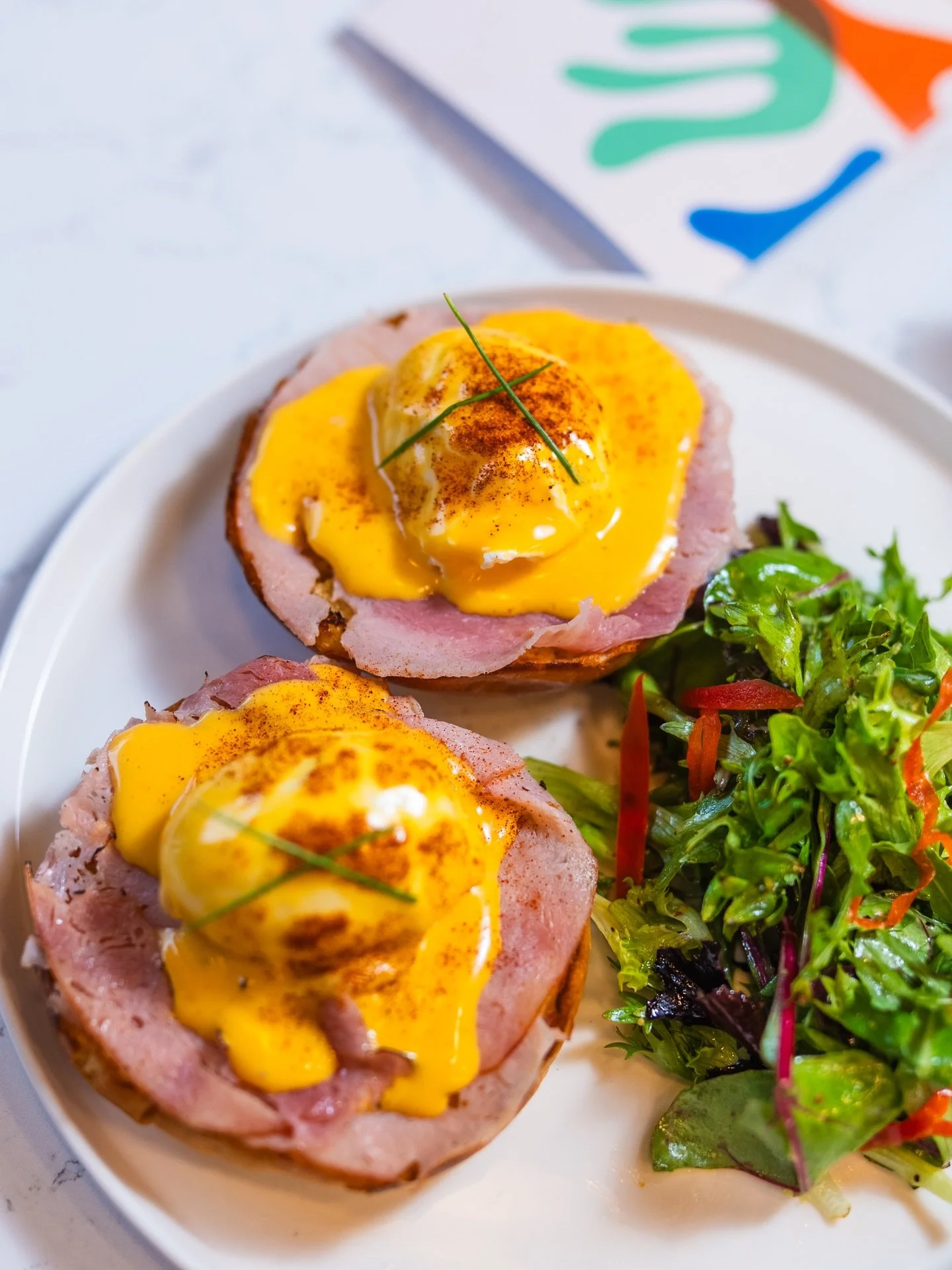 BENNY ENERGY 🍳 

We understood the assignment. Now you decide:

Ham Benny - $14 (Happy Hour)
Petit Lobster Tarragon Benny - $18 (Happy Hour)
Maple Glazed Bacon Benny - $23
Lobster Benny (2 Bennies) - $29 

Choose wisely. Or don&rsquo;t. Get them all