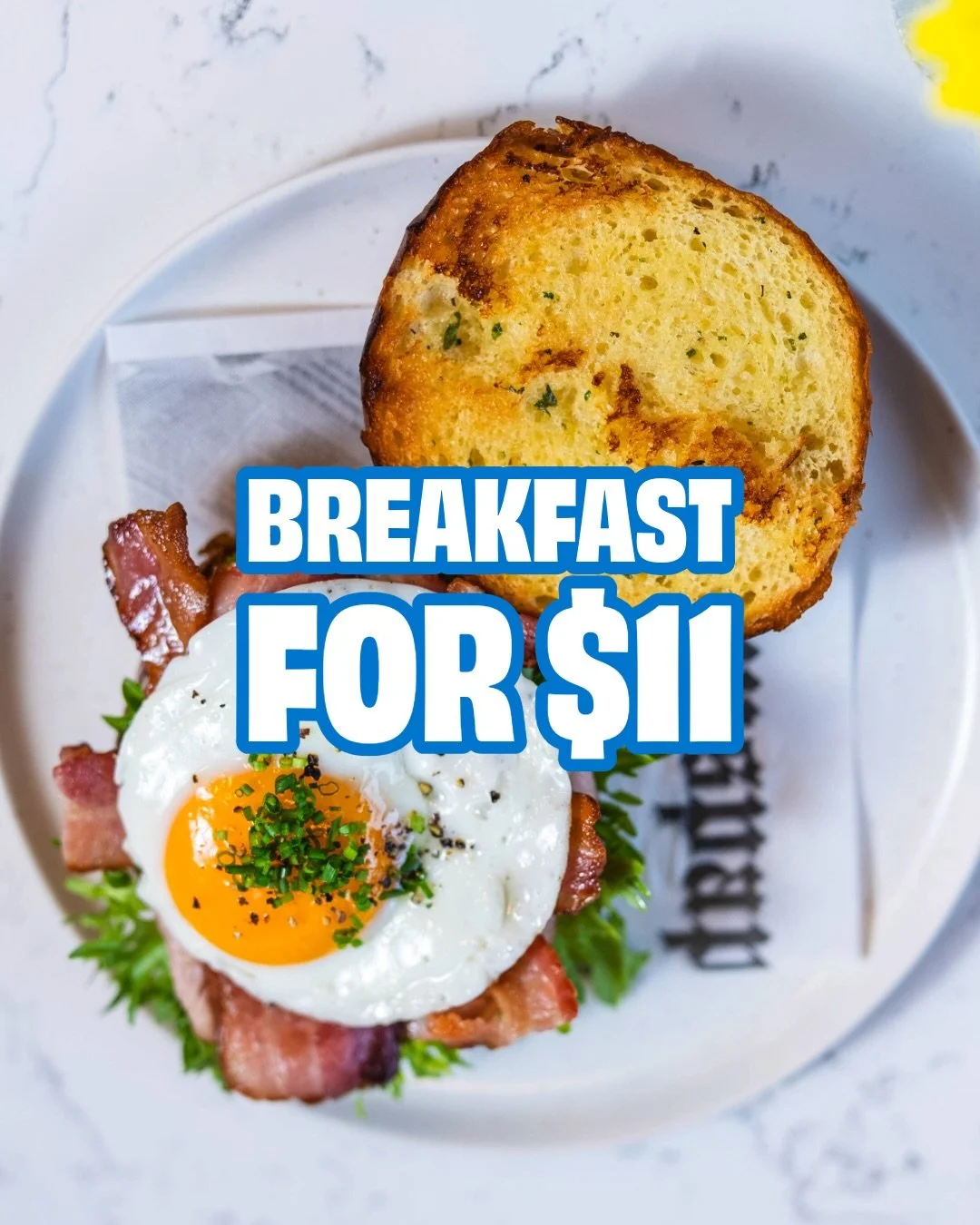 BREAKFAST FOR $11

Protein goals = achieved. 💪

Soft + fluffy brioche bun with bacon AND ham and a runny sunny-side up egg. 🍳 

Only available at Happy Hour from 9-11 AM weekdays (except Wednesday).

Loam you later. 

📍 230 Esplanade W, North Vanc
