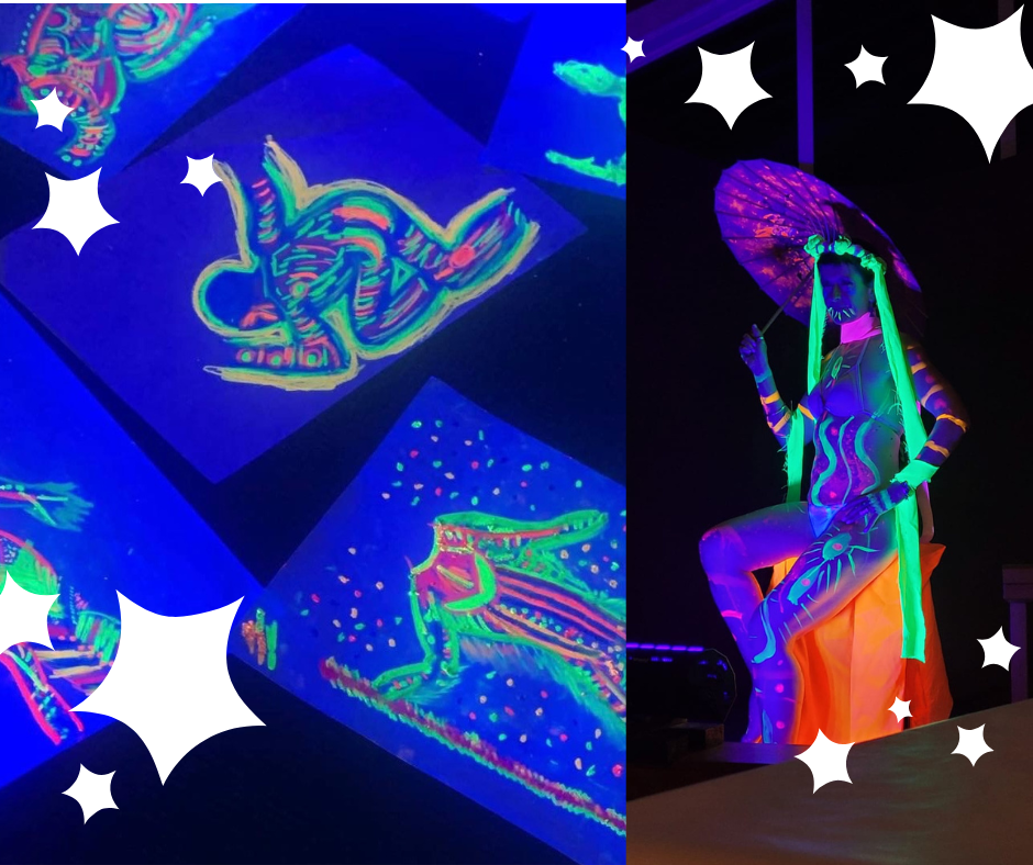 Neon life drawing