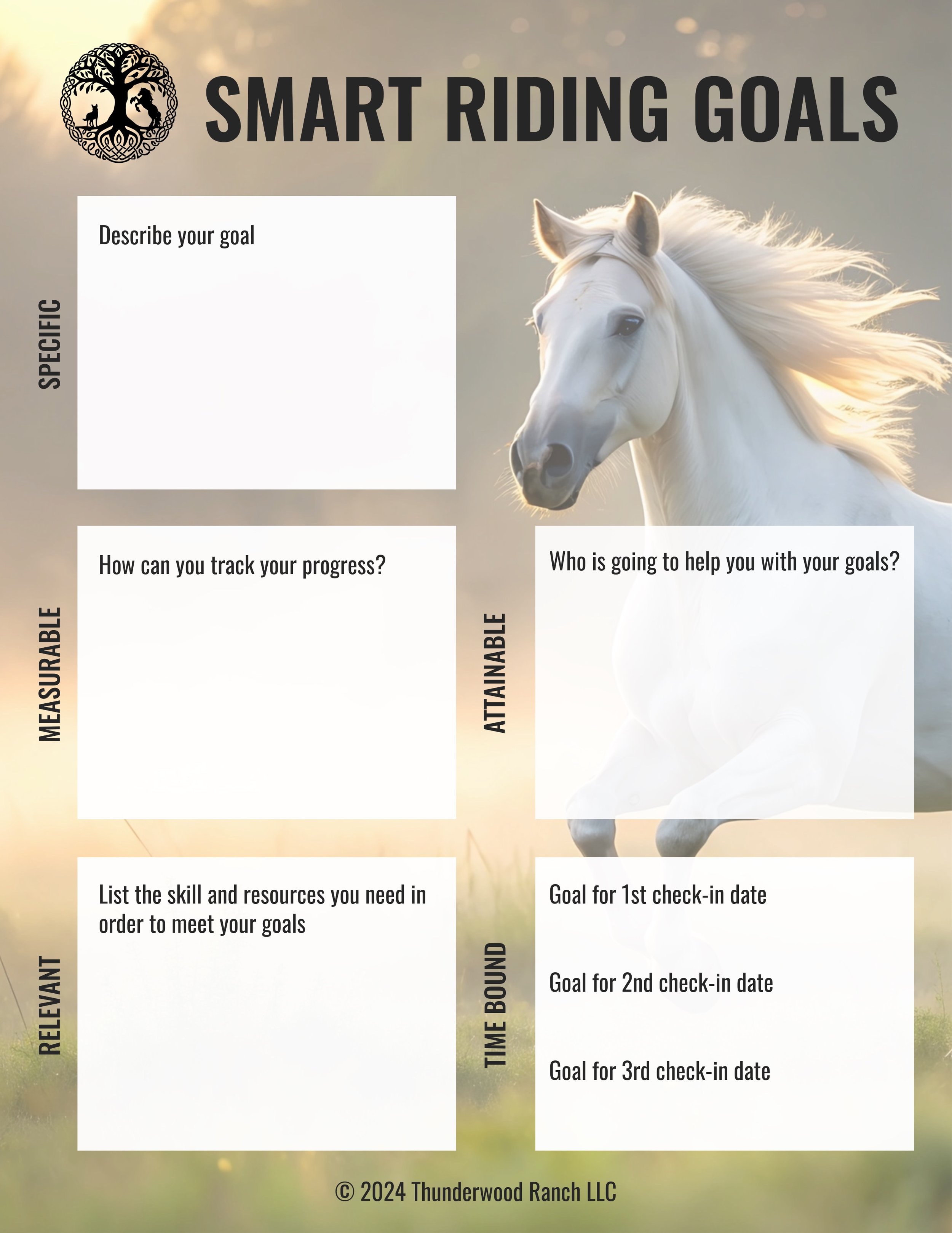 SMART Horseback Riding Goals Printable