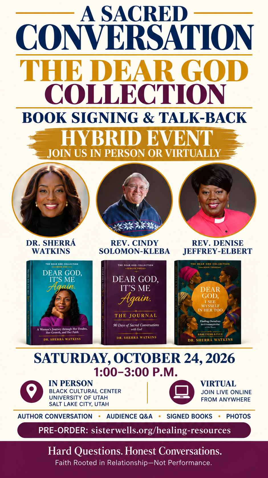 Dear God Collection Book Signing & Talk-Back (Hybrid)