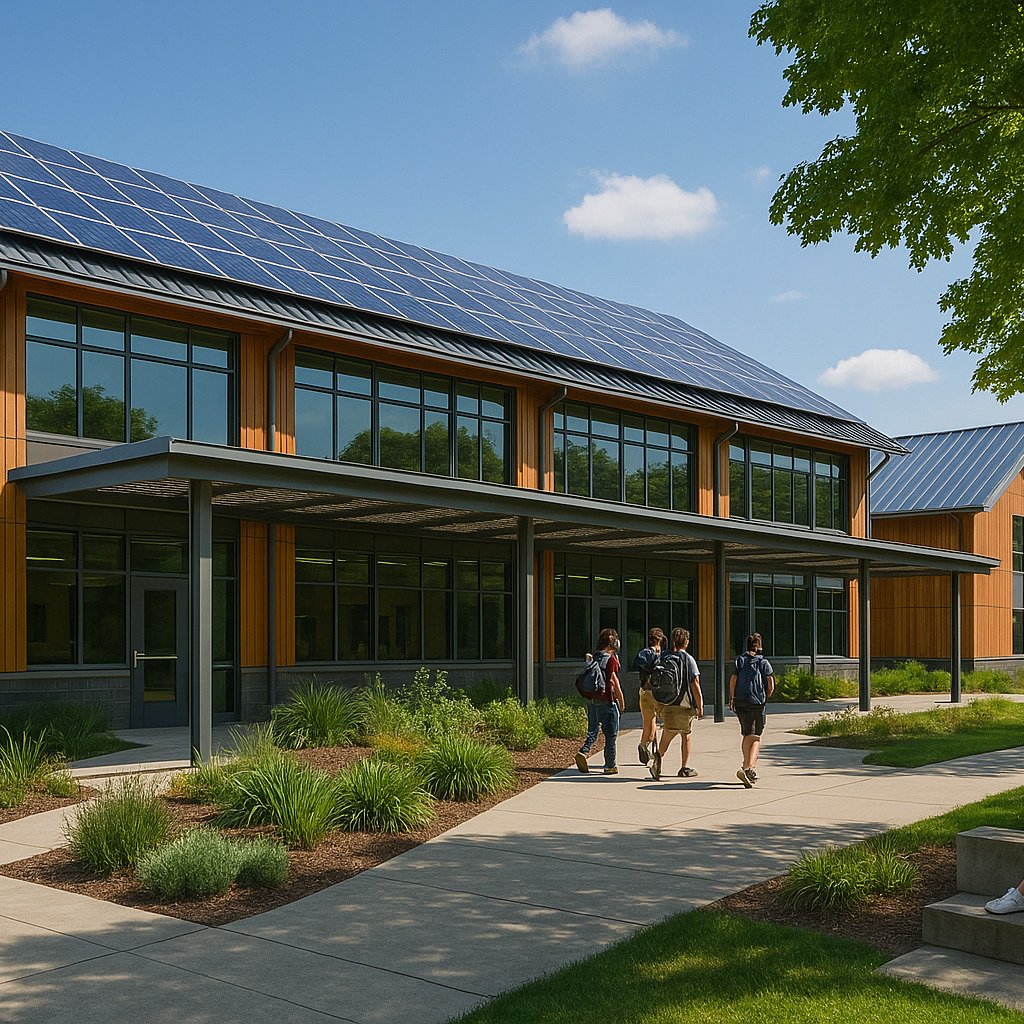 Sustainability starts with our schools. 📚🏫 Discover how net-zero campuses are shaping the next generation—by design. #NetZeroSchools #GreenEducation #BlueprintForTomorrow