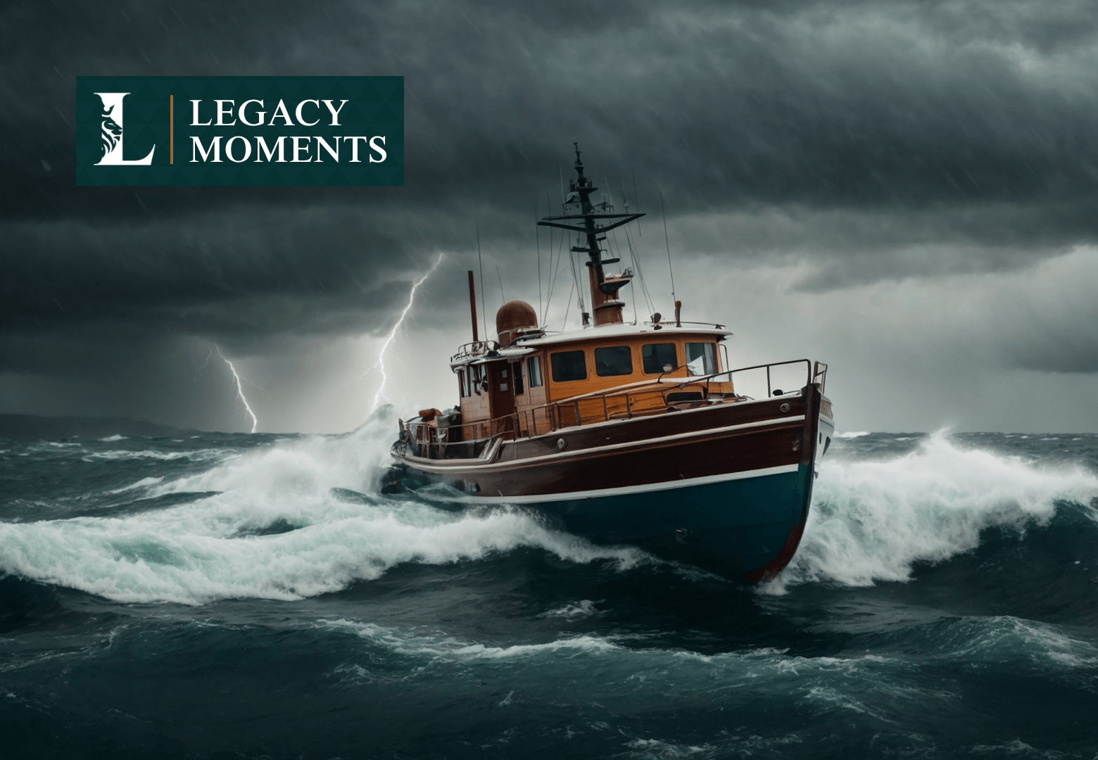 Legacy Moments - This too shall pass. Boat in a storm