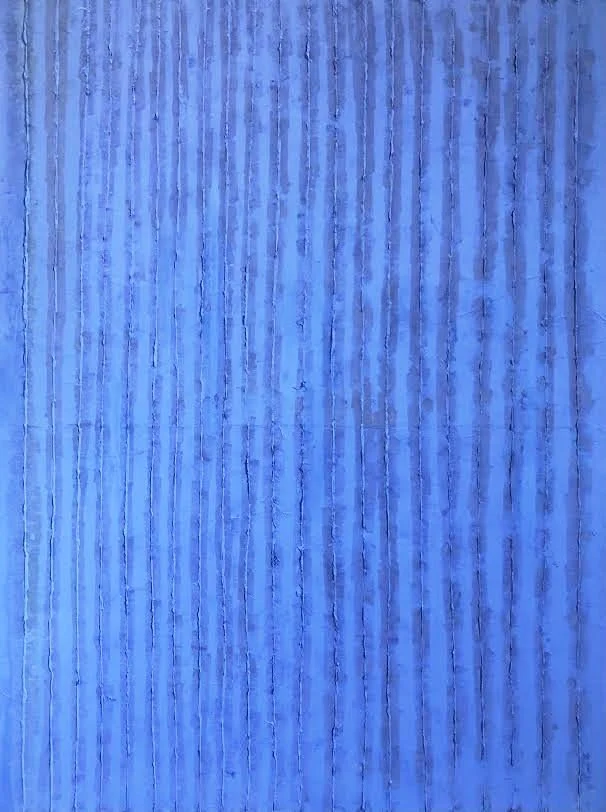 Summer night, 2024, Korean mulberry paper, acrylic on canvas, 30 × 40 in.