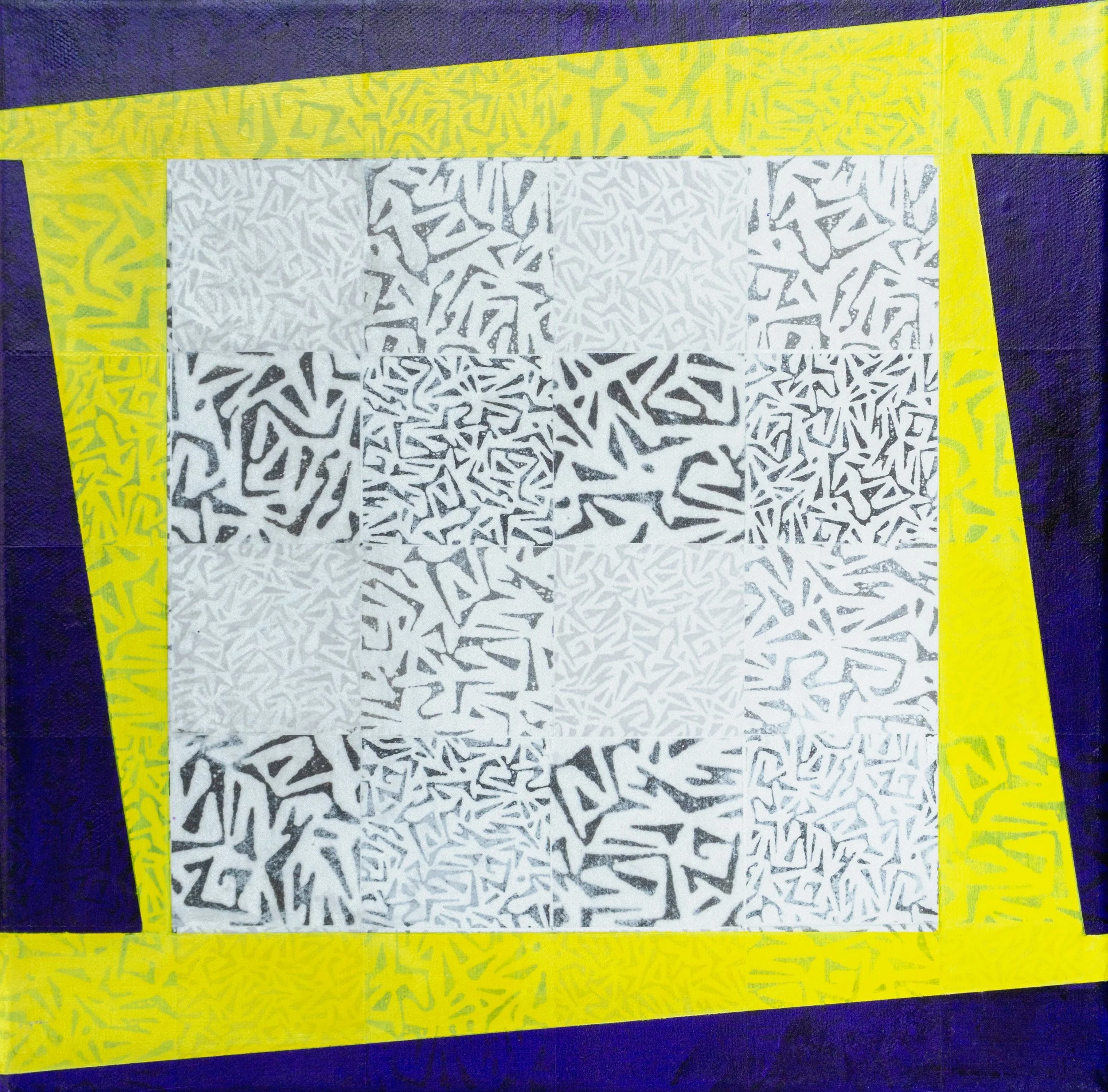 Held Still, 2023, Inkjet, acrylic on canvas, 12 × 12 in