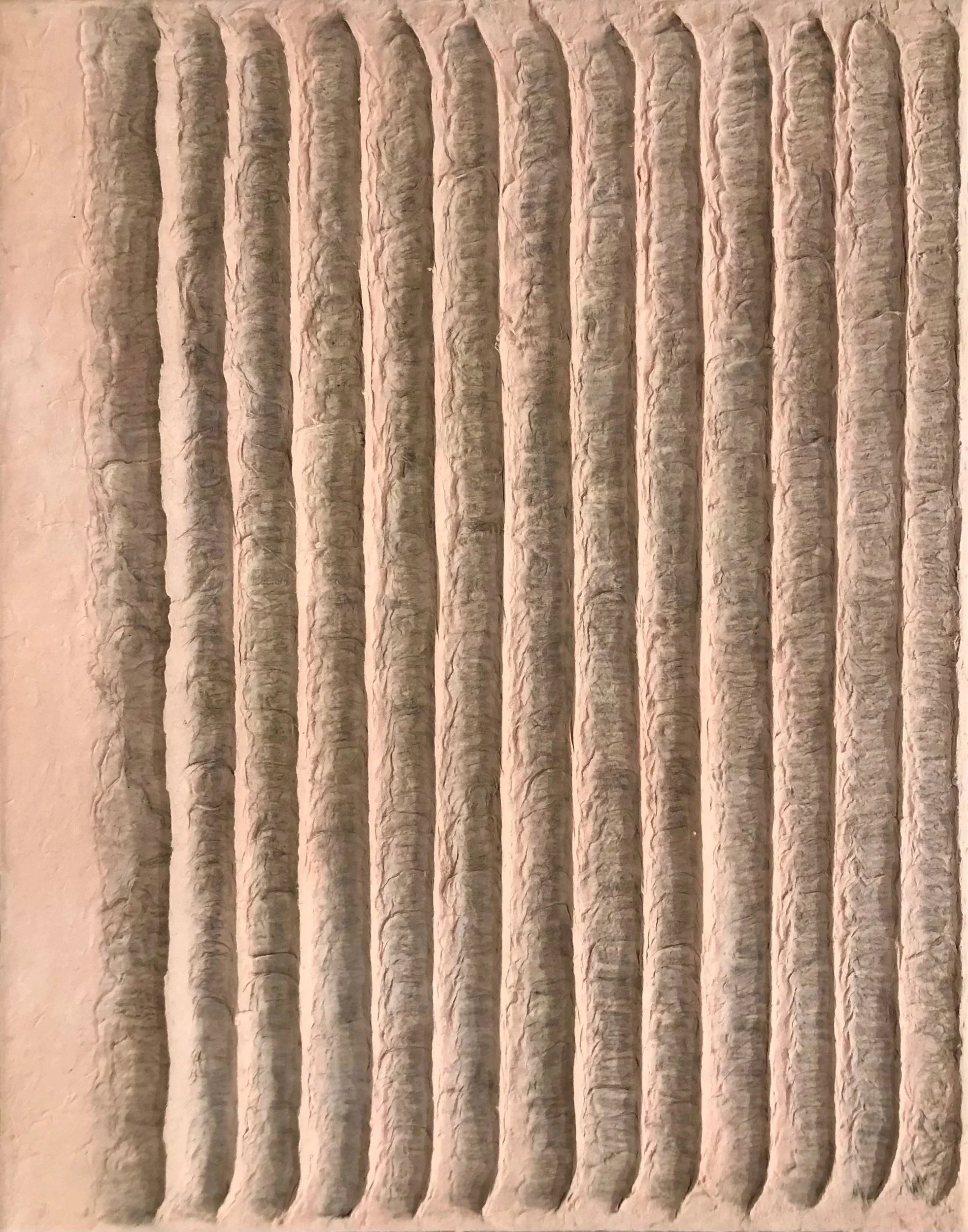 Earth, 2024, Korean mulberry paper, graphite, acrylic on canvas, 11"x14" 