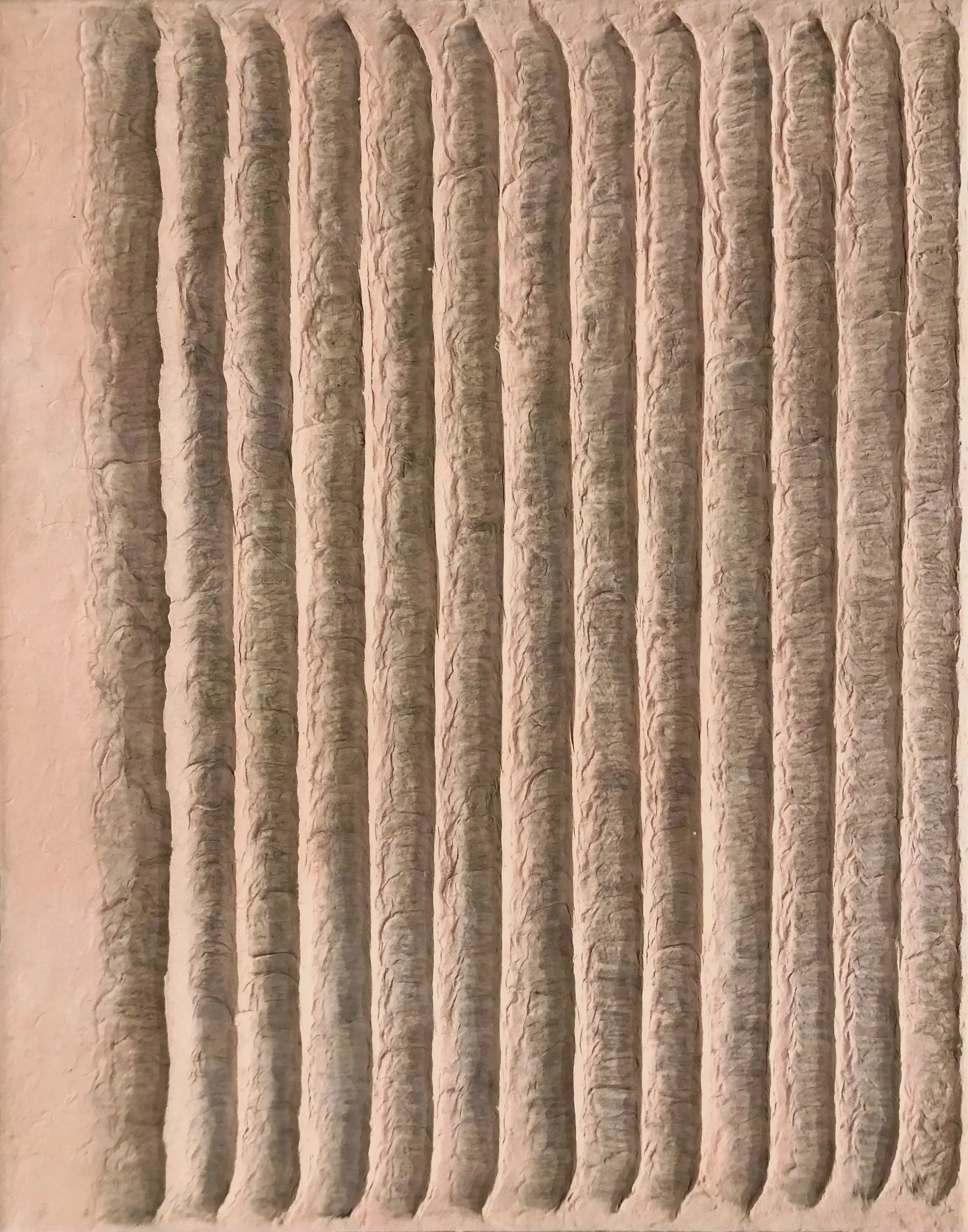 Earth, 2024, Korean mulberry paper, graphite, acrylic on canvas, 11"x14" 