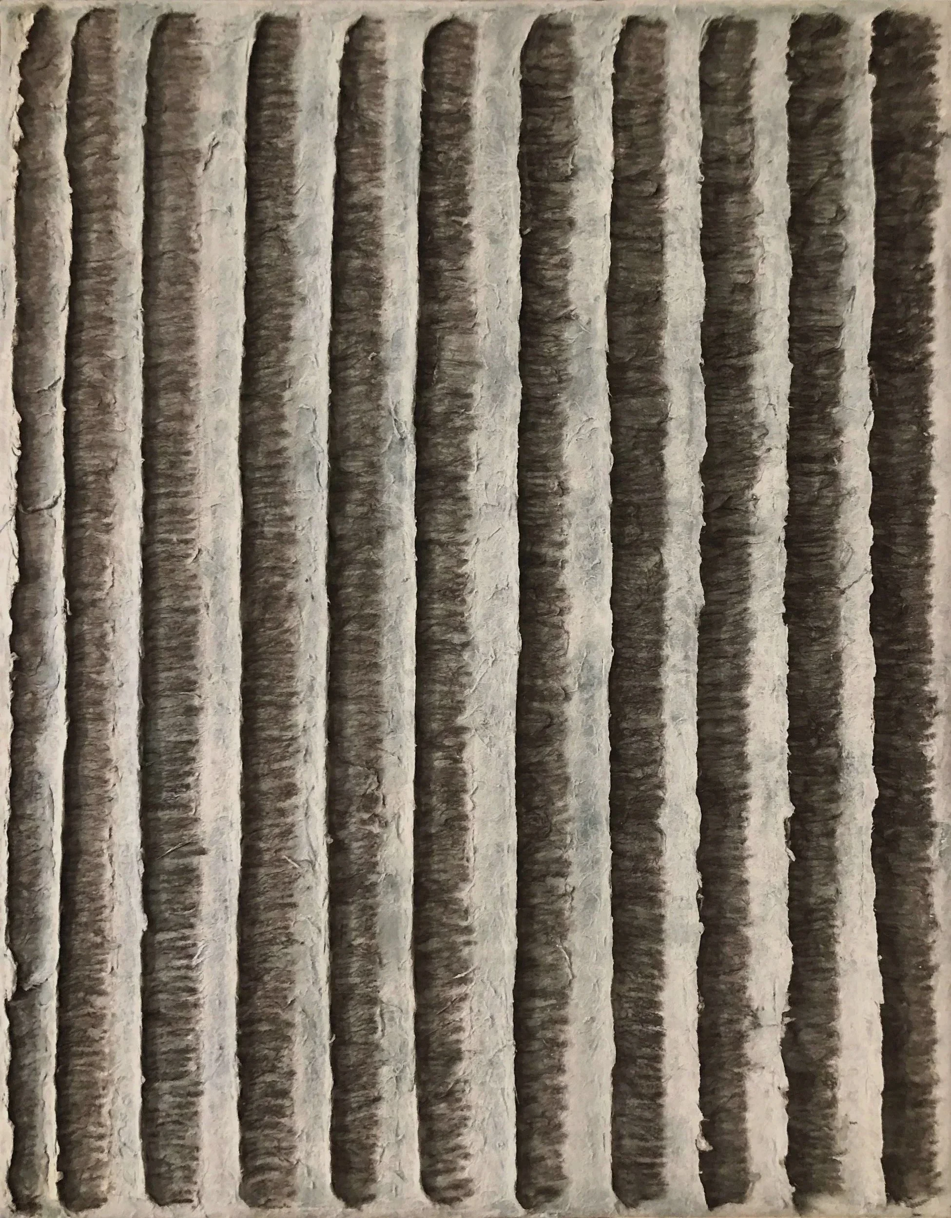 Heaven, 2024, Korean mulberry paper, graphite, acrylic on canvas, 11"x14" 