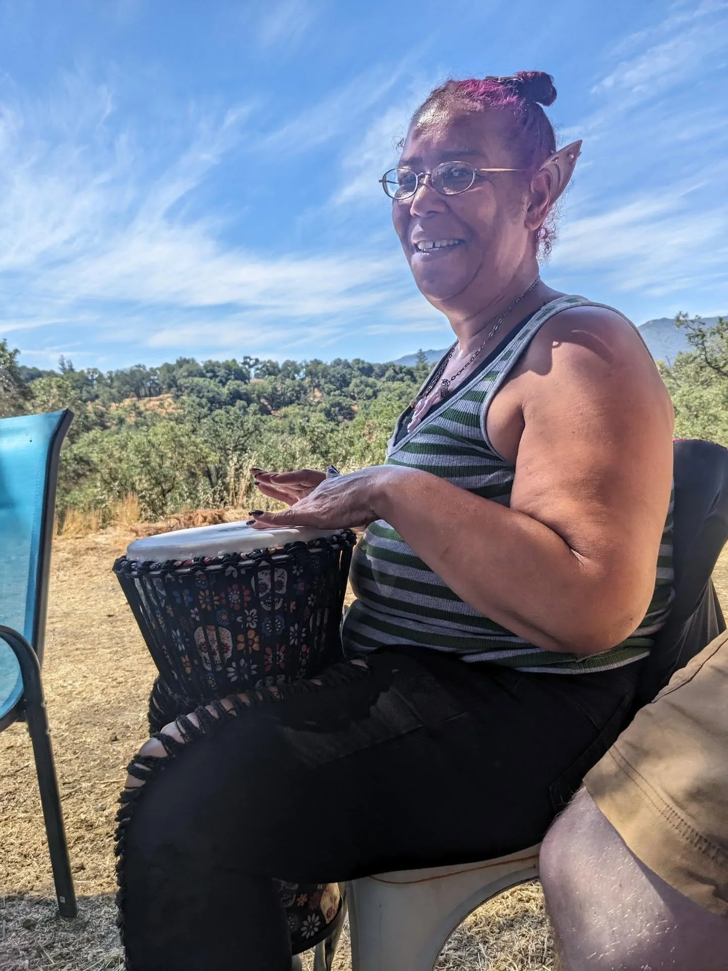 At our Tranifest Ranch Warming, 50 gathered over three consecutive events &mdash; a family-friendly BBQ and pool party, a night of stargazing and soaking, and a brunch with music jam drifting through the oaks. 

We met trans goths, swam in our new me