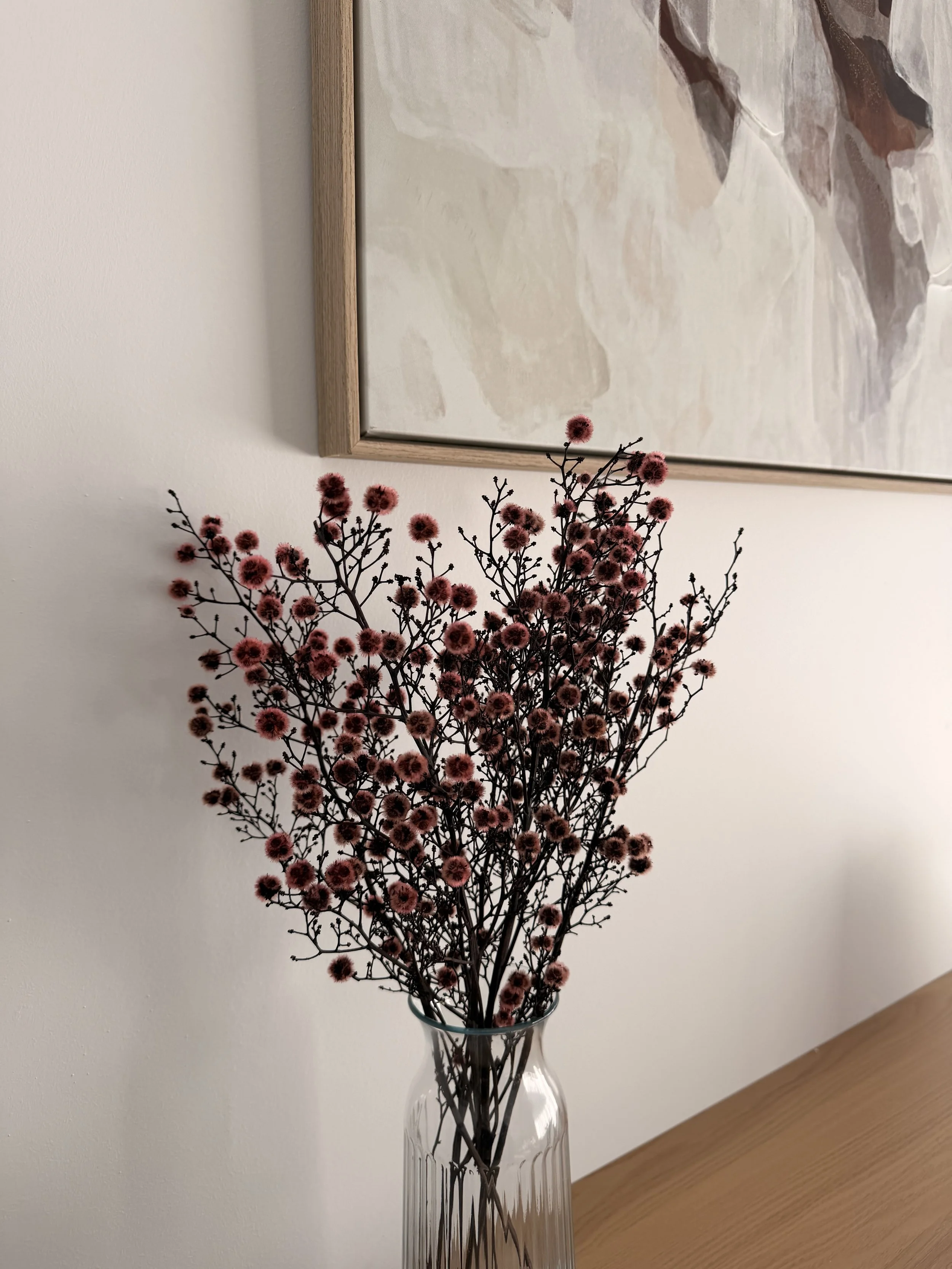 Flowers in the therapy space at Reverie Psychology