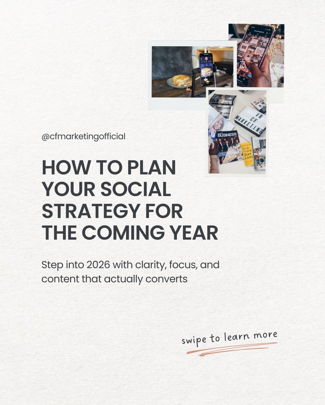 Taking stock of your social strategy is a great way to give you perspective on how to start the new year and the best direction to take to keep levelling up your brand. 

Build on what resonates, refresh what&rsquo;s fading, and plan with intention.
