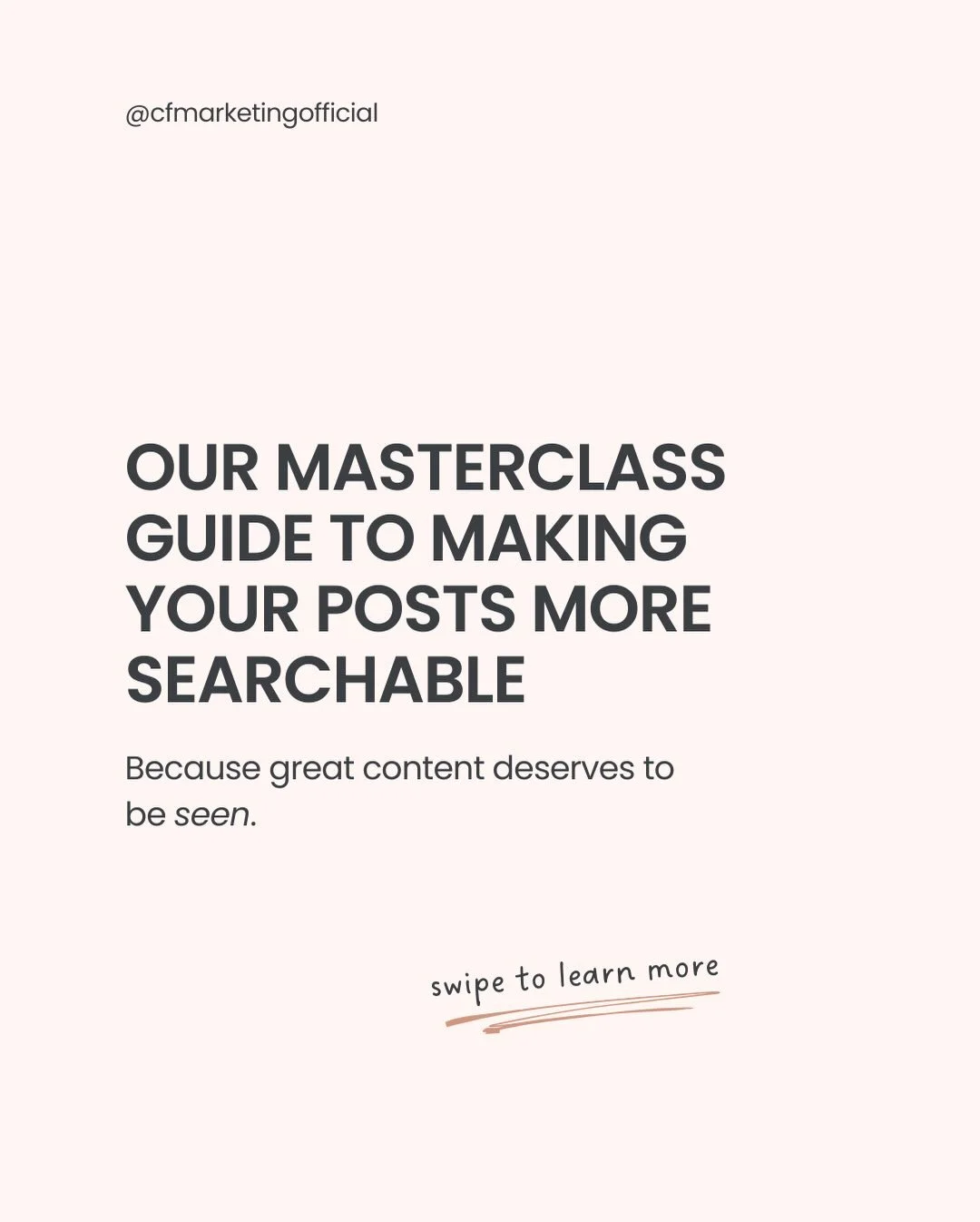If your content isn&rsquo;t being seen, it&rsquo;s not because it isn&rsquo;t good... it&rsquo;s because it isn&rsquo;t searchable 👀

Search-optimised content is what turns visibility into growth. The brands getting noticed right now aren&rsquo;t ju