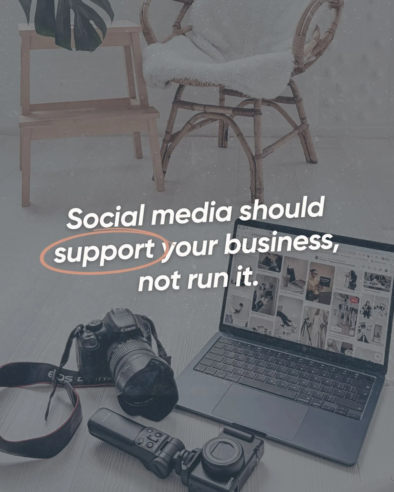 If your day revolves around posting, reacting, chasing trends, or stressing about reach, something isn&rsquo;t aligned.

Your business should be supported by systems.
Clear offers.
Predictable sales activity.
And content that fits into that structure