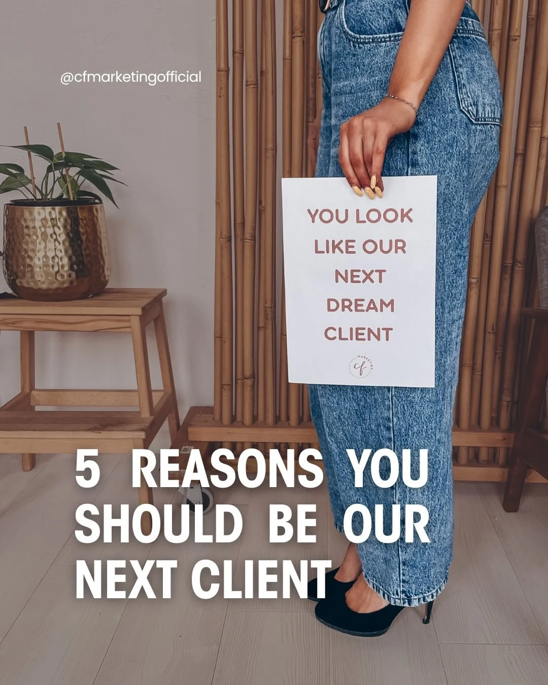 Here&rsquo;s 5 reasons why you should be our next client 👀

From strategy to execution, we don&rsquo;t just post, we build brands that grow.

Ready to elevate your online presence? Book a content day or strategy call with CF Marketing via the link i