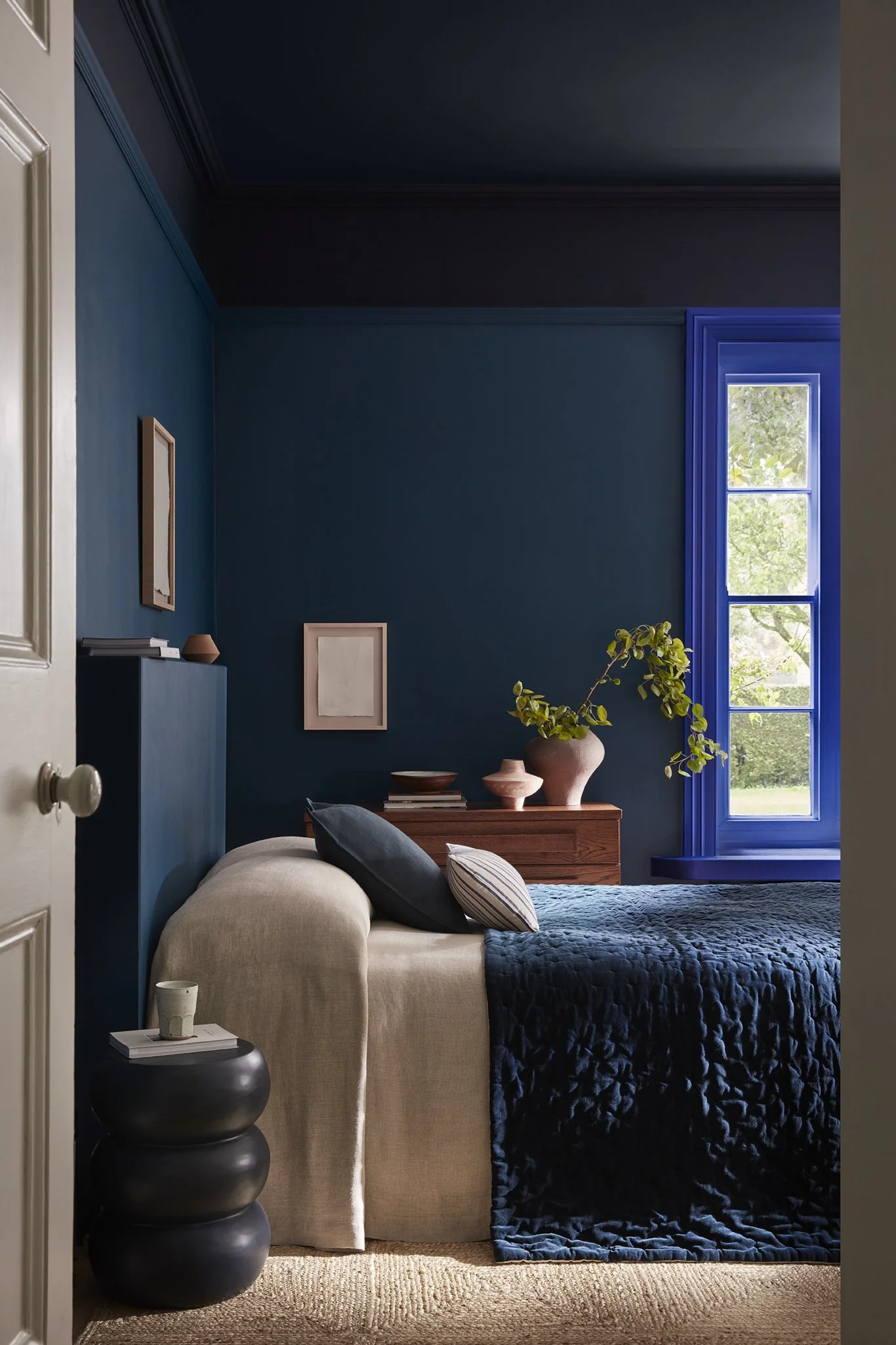 Little Greene blue bedroom