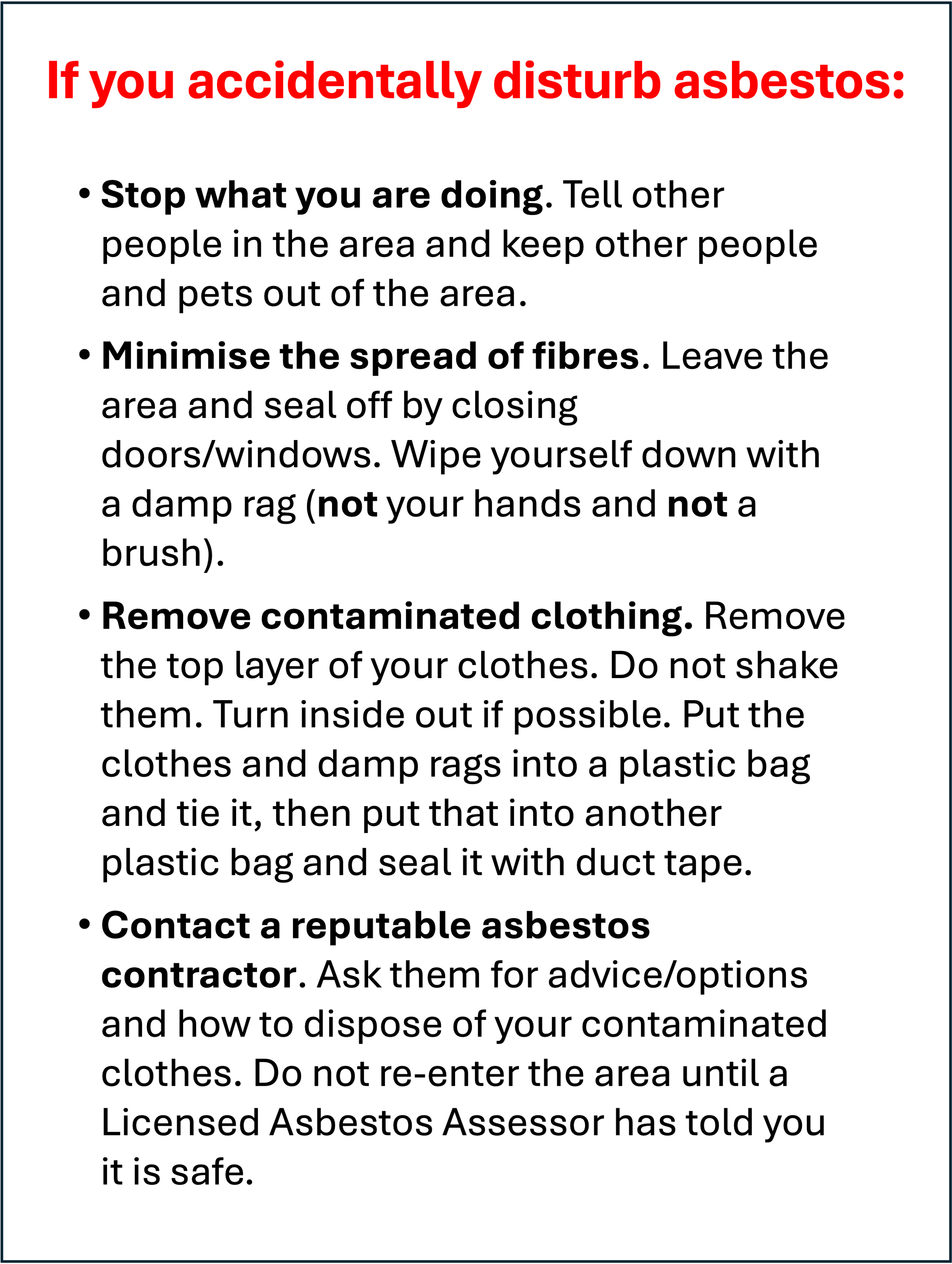 What to do if you are accidentally exposed to asbestos