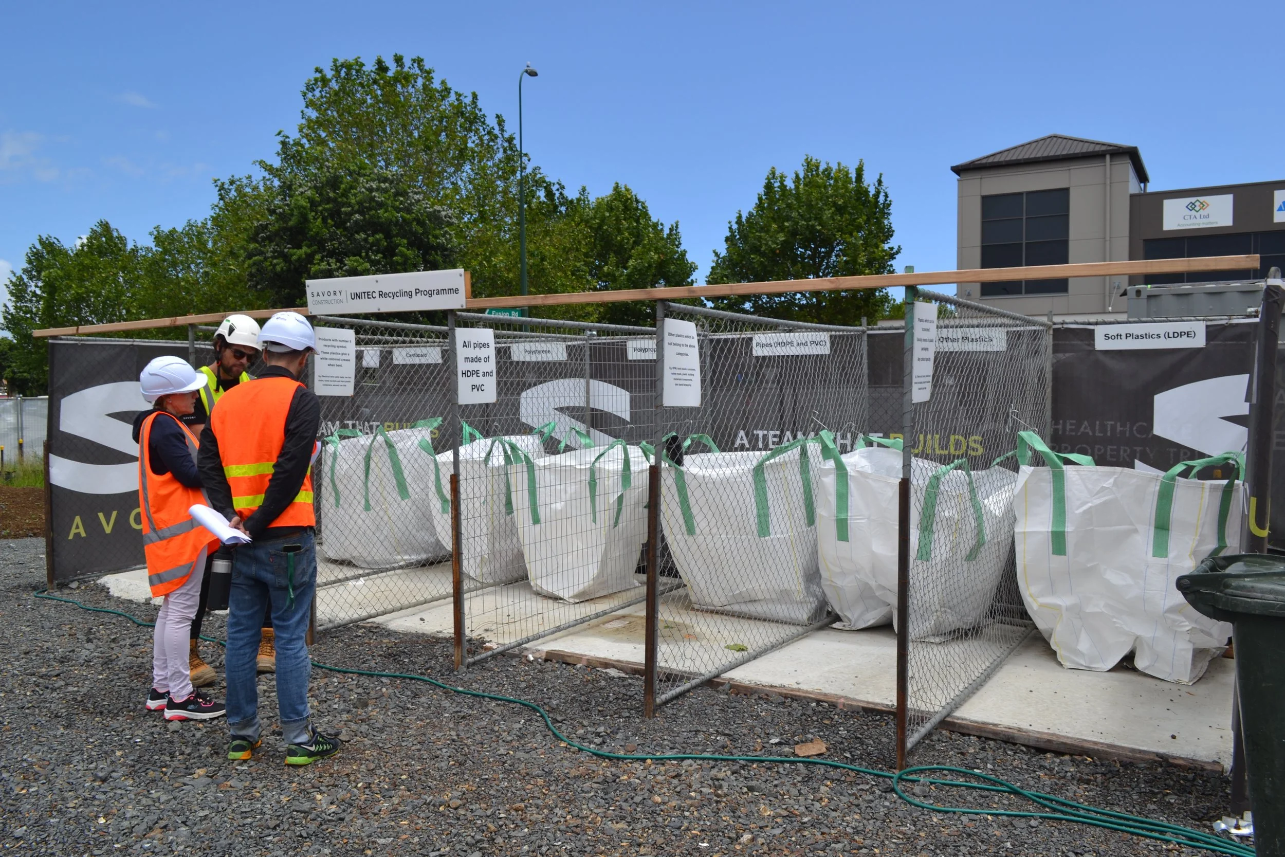 Savory Construction - large commercial build on-site waste collection.