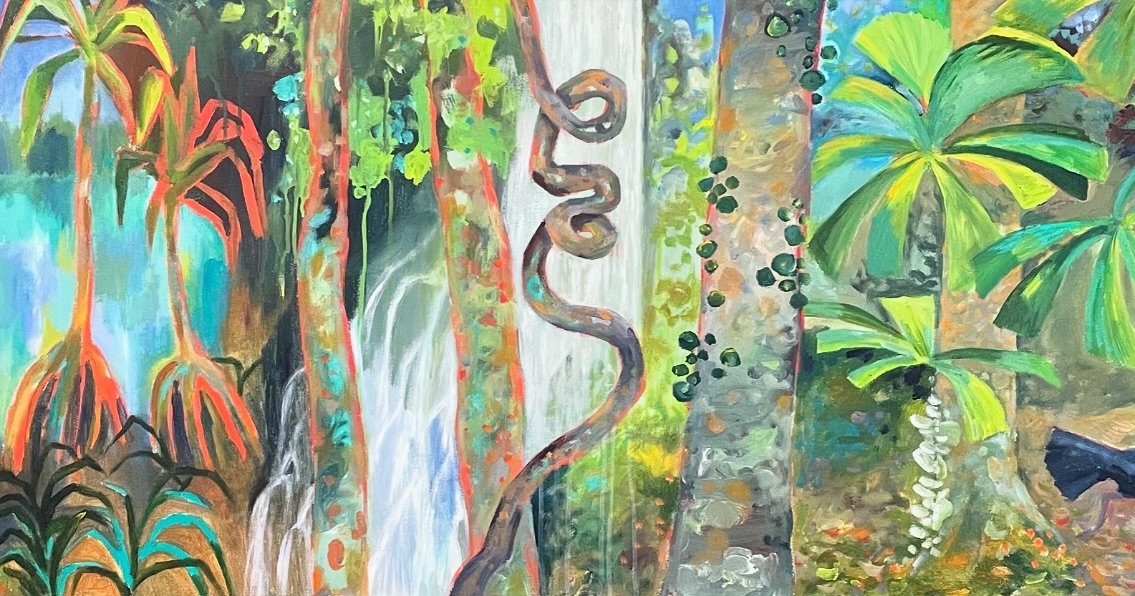 A recent commission- &ldquo;Walking the Atherton Tablelands&rdquo;- expresses my appreciation for the beautiful colours, forms and elements of tropical North Queensland. In my paintings, I like to travel between reality and abstraction to gain a feel
