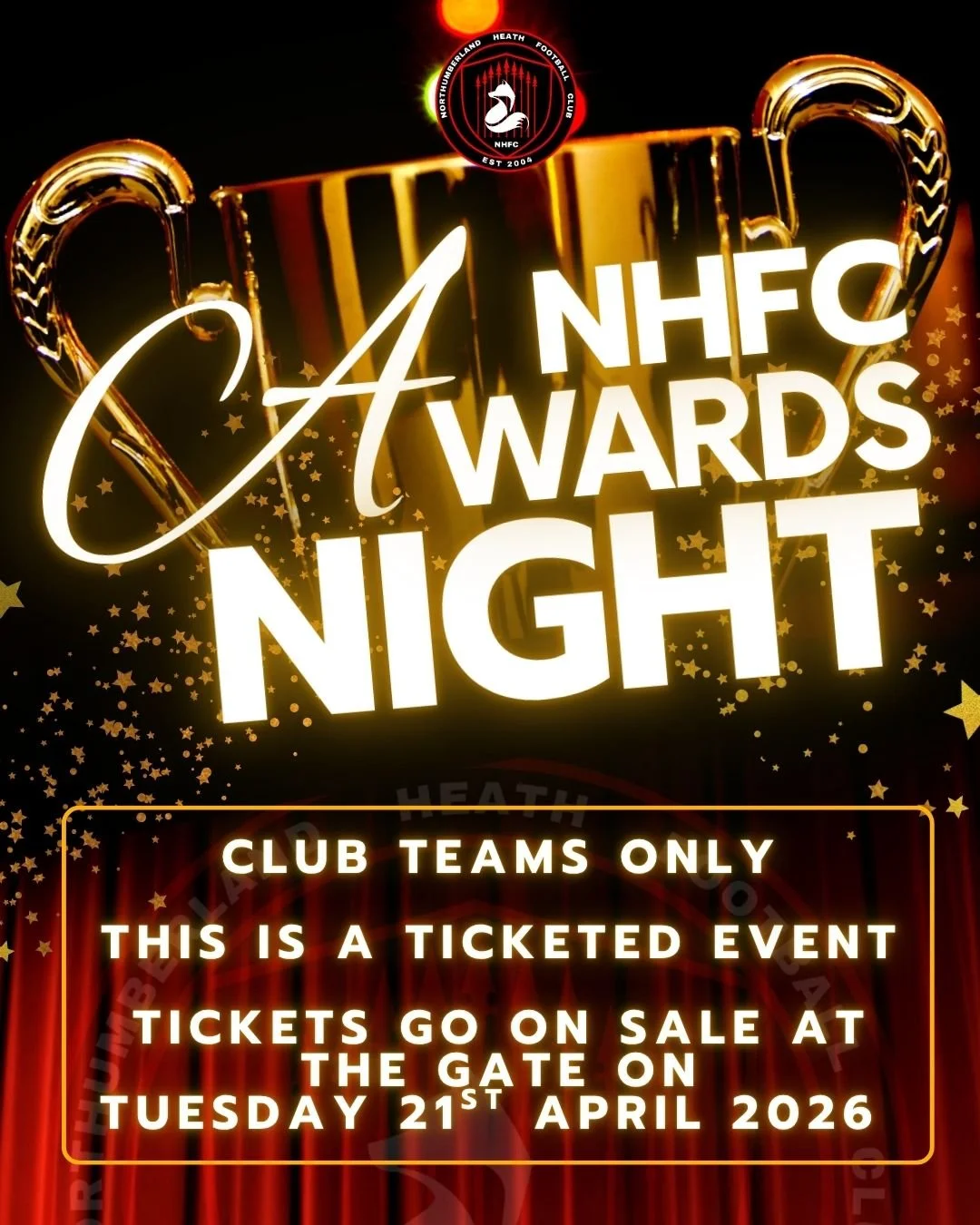 Players this night all is about YOU! 👏⚽🔥

The NHFC Awards Night is coming 🏆

A night to celebrate the players, the moments, the wins, the effort&hellip; everything that makes this club what it is ❤️⚽

🎟 Tickets will be available on the gate from 