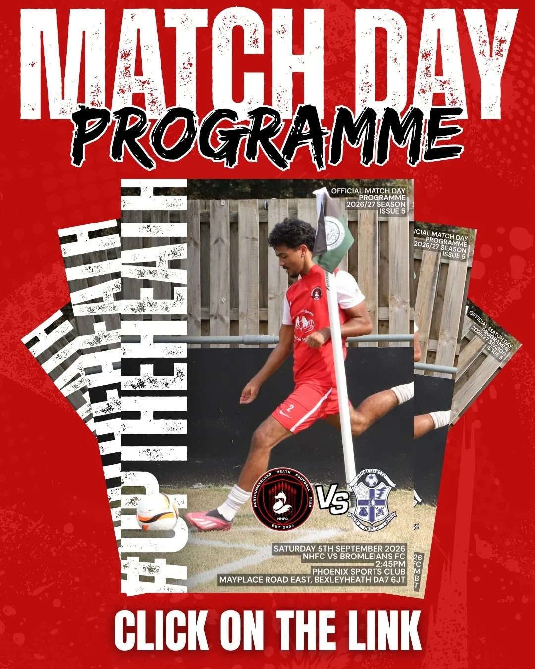 🔴⚪️ YOUR MATCH DAY PROGRAMME IS HERE! ⚪️🔴

Can&rsquo;t make it to The Christopher Russell Stadium today? No worries, you can still follow The Heath with our digital Match Day Programme! 📖⚽️

Get the latest from around the club, hear from the Gaffe