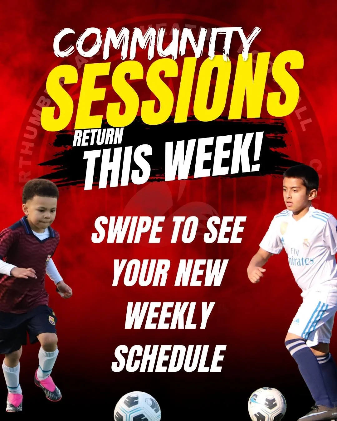 ⚽️🔴 COMMUNITY SESSIONS ARE BACK! 🔴⚽️

The summer break is over and this week sees the return of our regular Community Sessions at NHFC! 🙌

⚽️ MONDAY
Technical Sessions

⚽️ WEDNESDAY
Kits &amp; Cubs
Football Frenzy
All Girls Sessions

⚽️ SATURDAY
S