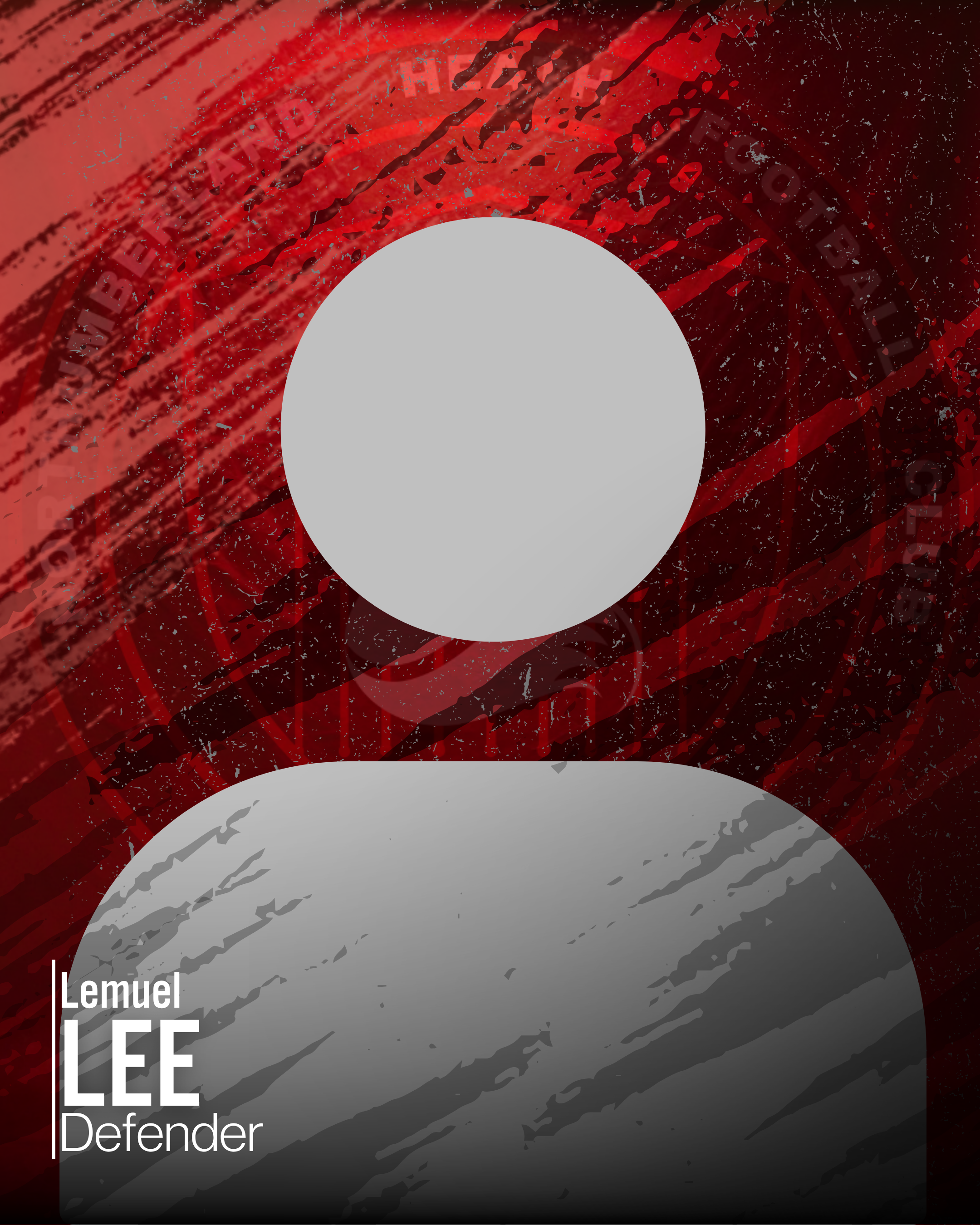 A image of a person icon with the text. The background is red with black and white streaks and patterns, creating a dynamic and gritty visual effect.