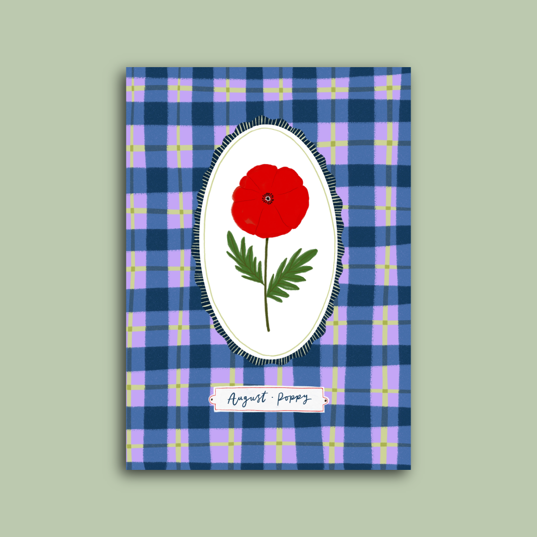 Birth Month Flowers - August | Art Print