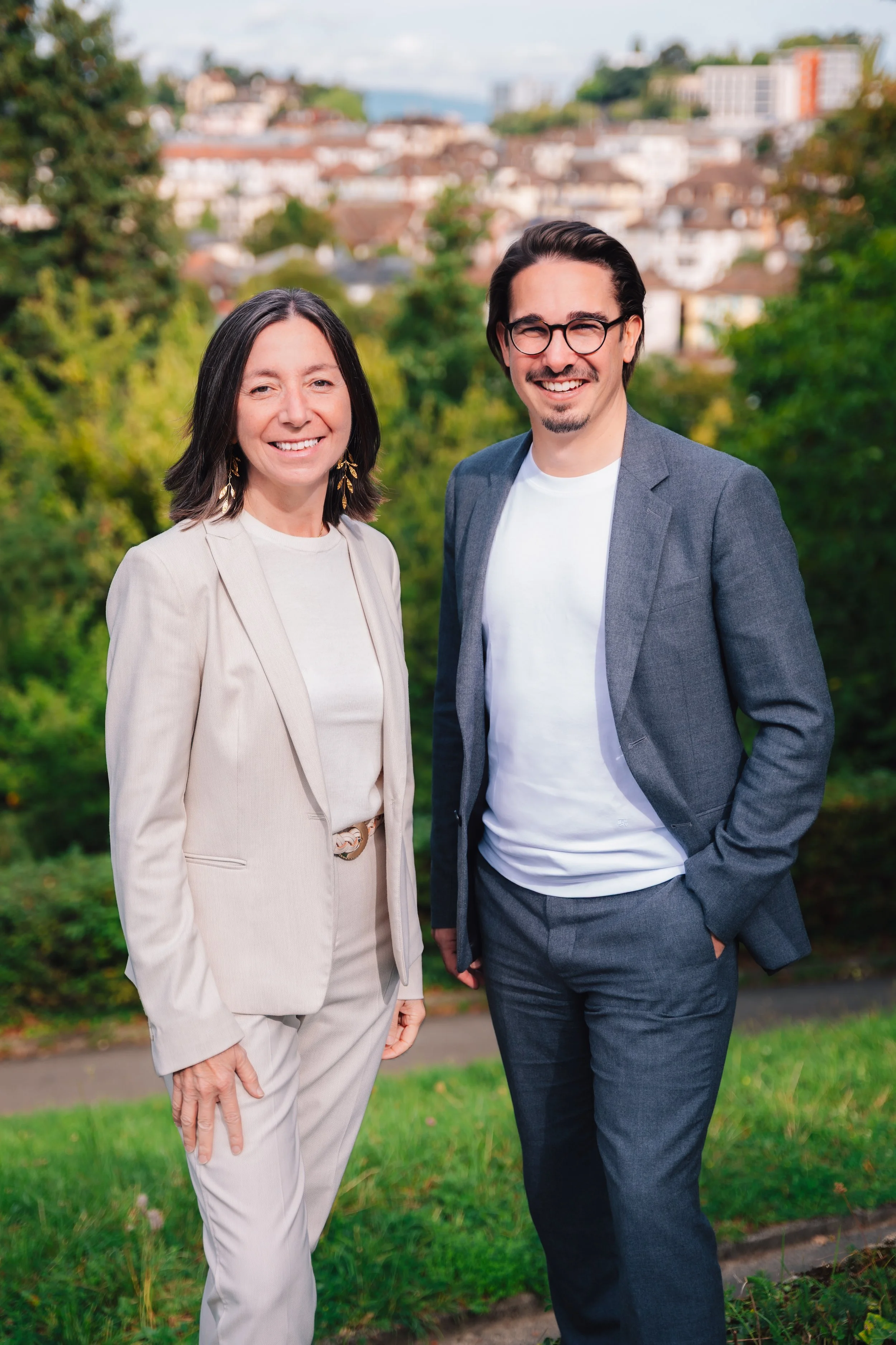 Natacha Litzistorf et Xavier Company, conseillers municipaux pour la Ville de Lausanne.