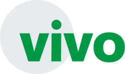 Logo de VIVO en vert et blanc.