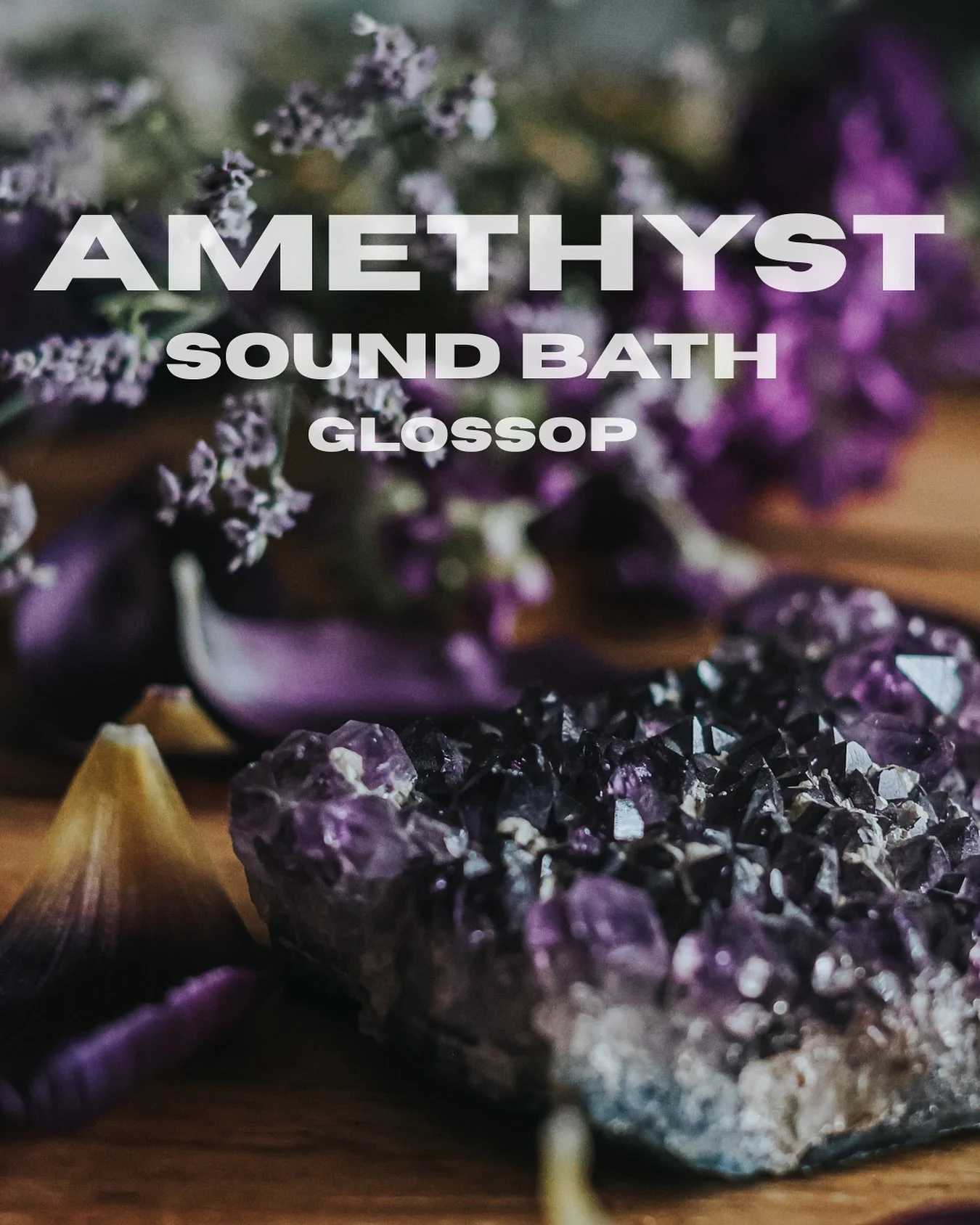 🔮AMETHYST SOUND BATH 🔮

Bradbury Community House Glossop.
Monday 29th of September at 6.30pm
Exchange &pound;15

After a transformative eclipse season 🫣we invite you to come and experience a calming healing properties of amethyst and sound.

Ameth