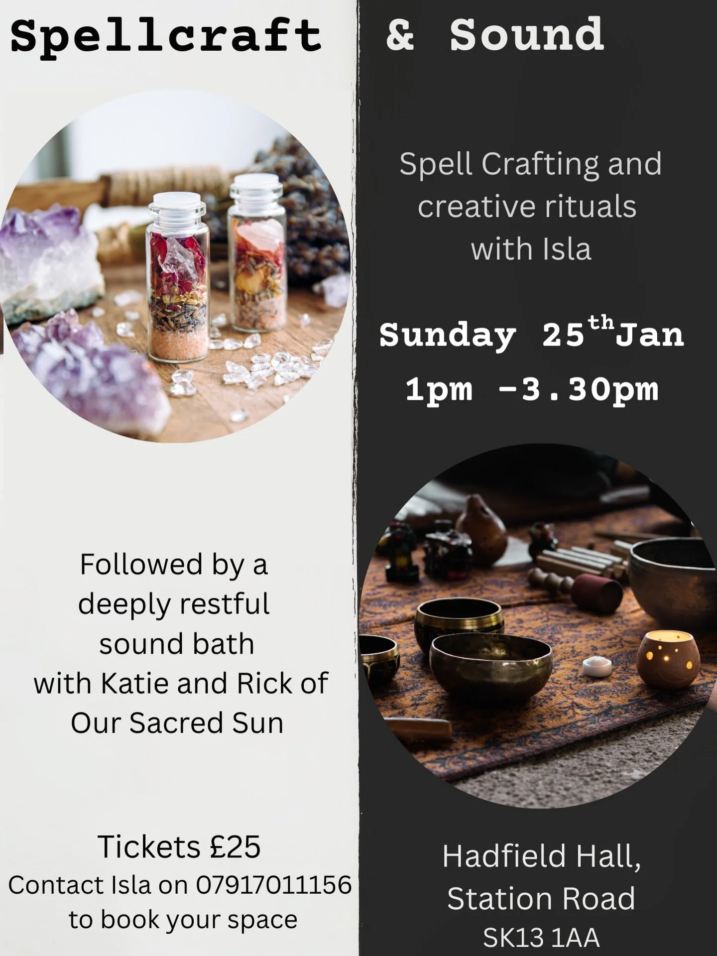 🔮✨ Discover Your Missing Magic at Hadfield Hall! ✨🔮

Beat the post-holiday slump this year and treat yourself to a perfect afternoon of fun, creativity, and deep relaxation.

Join Isla and Katie and Rick of Our Sacred Sun for an enchanting workshop