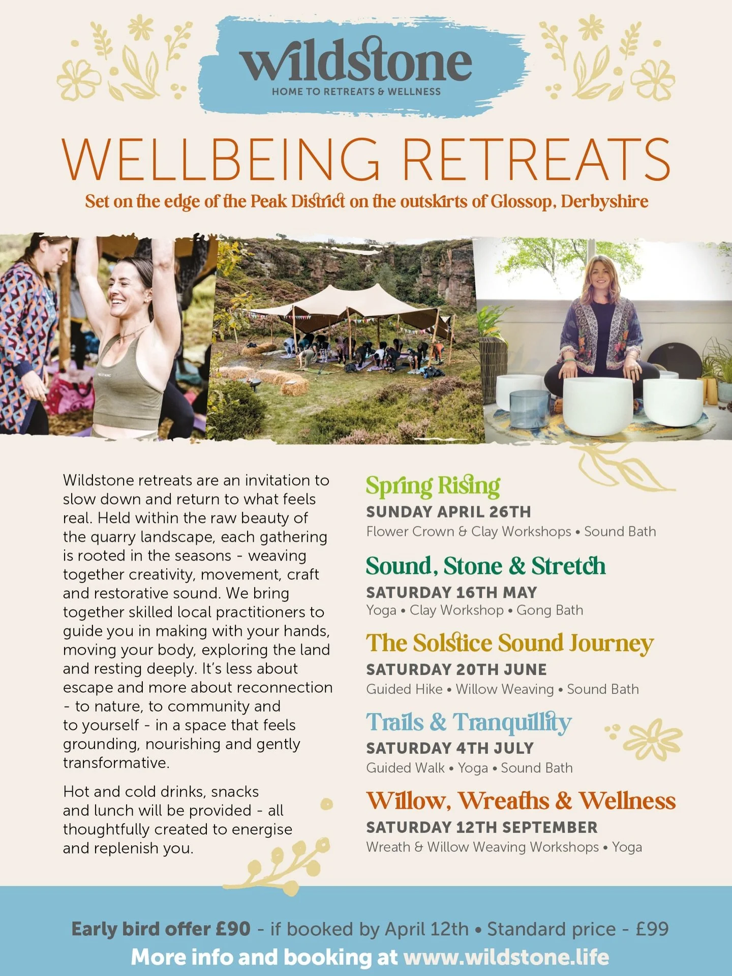 We are very excited to announce that we will be have been invited to provide sound and ceremony for these beautifully crafted Wild Stone Retreats&hellip;. 

26th of April SPRING RISING (as Uranus enters Gemini) 

16th of May SOUND, STONE and STRETCH 
