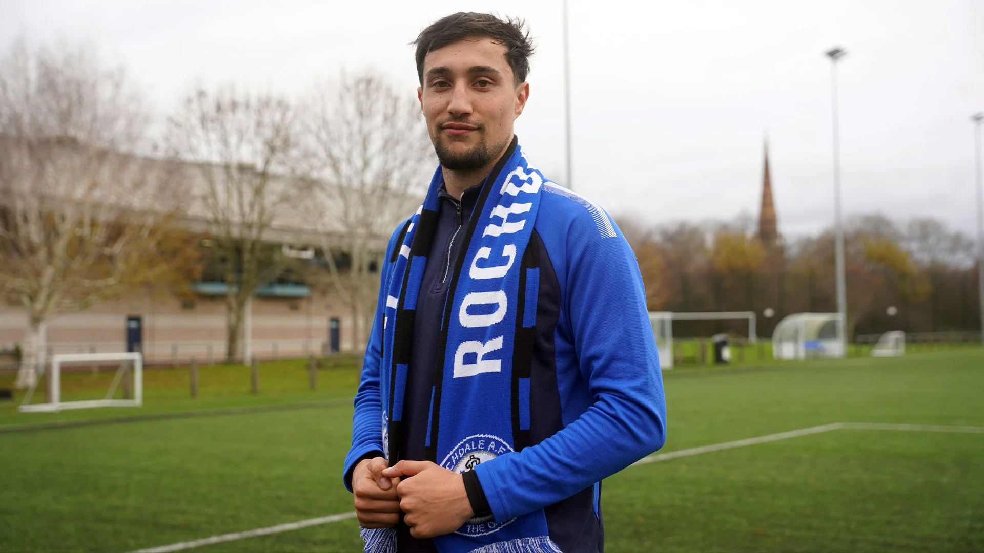 Ryan Galvin signing announcement photo at Rochdale AFC