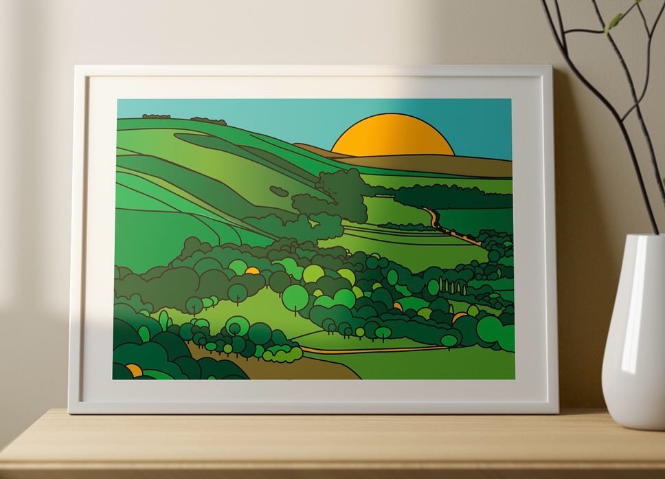 Finished this illustration this morning of the beautiful #southdowns it was really fun to do.

I&rsquo;ll be selling it this weekend at the @visitditchling Christmas market. 

If you&rsquo;d like a print they come in A4 and A3. They&rsquo;re not on m