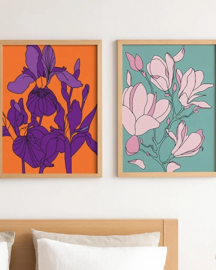 Magnolia and Iris pair really nicely together... : )

#magnolia #spring #illustration #illustrator #wallart #interiors #interiorinspo #gallerywall #decor #decorinspo #ginnypicklesdesign #graphicdesign #iris #interiordesign