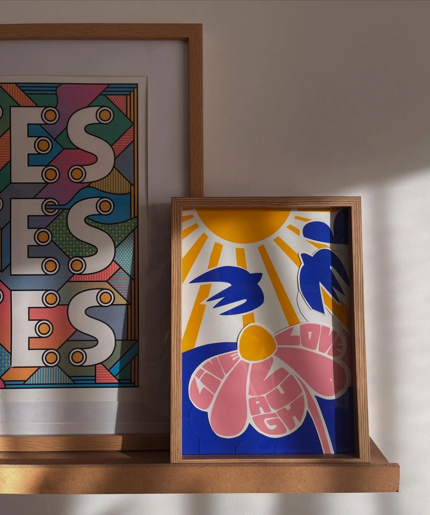 I&rsquo;ve made some cute mini collages using some of the screen prints that didn&rsquo;t make the cut due to little imperfections. They&rsquo;re A4 framed and would make a sweet addition to your wall or kids room.

I&rsquo;ll be selling them at the 