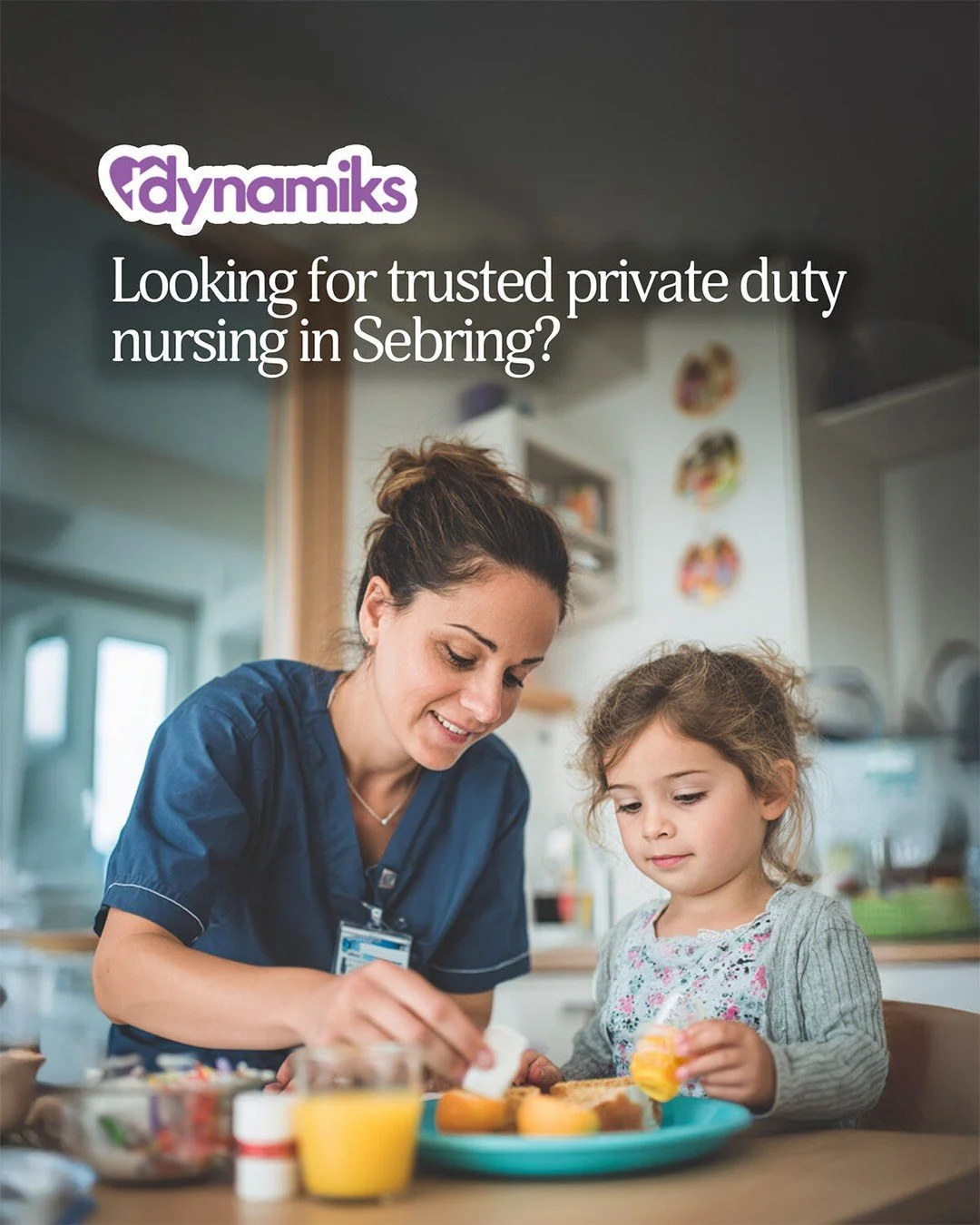 At Dynamiks Home Care, our skilled RNs &amp; LPNs provide one-on-one care for children and adults with complex needs &mdash; all in the comfort of home.

📍 Serving Sebring, Avon Park, Lake Placid &amp; Highlands County.
💙 Medicaid &amp; insurance s